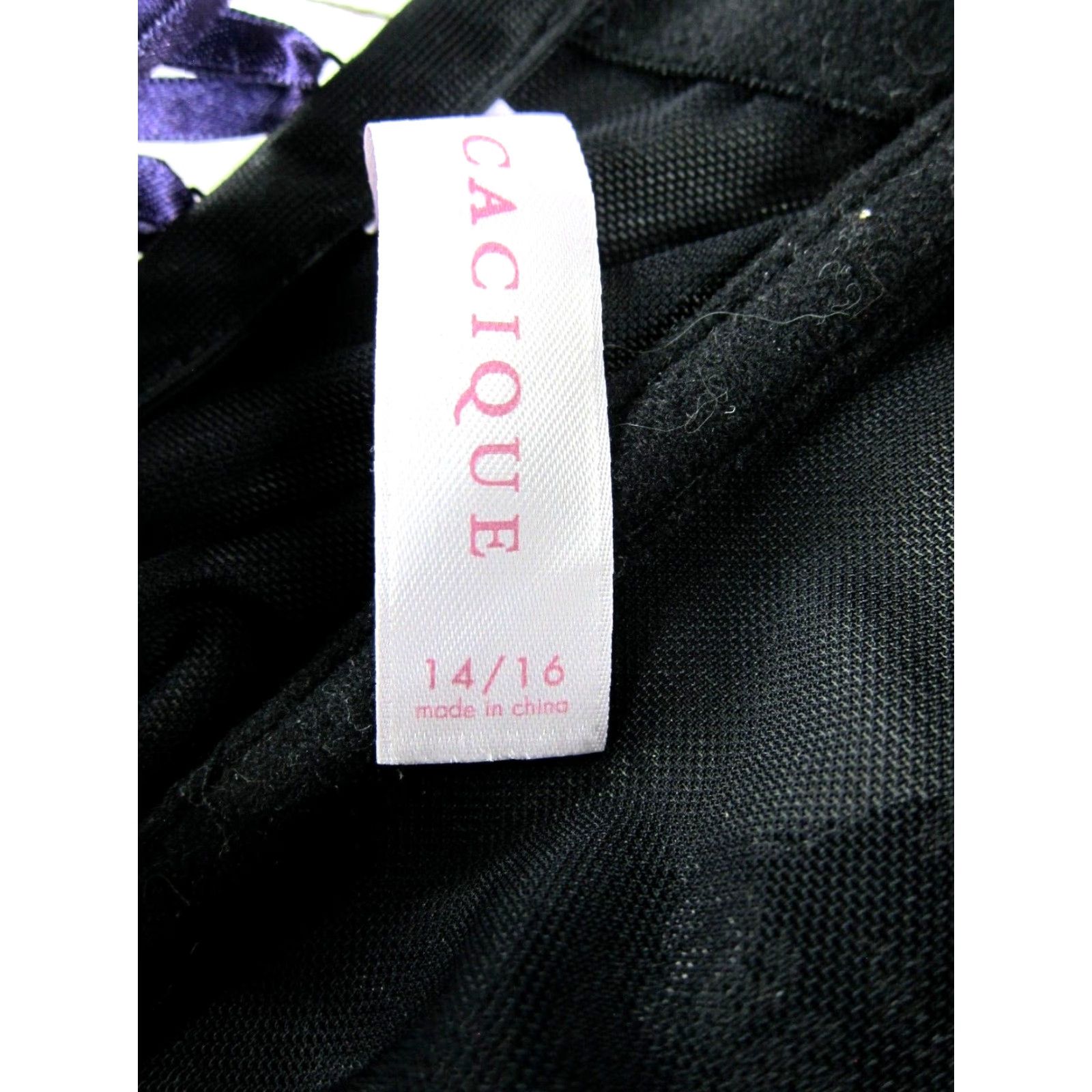Vintage VINTAGE Cacique Purple Black Sexy Lace Floral Lace Up Corset Bustier Top 14/16 Size XL / US 12-14 / IT 48-50 - 3 Thumbnail