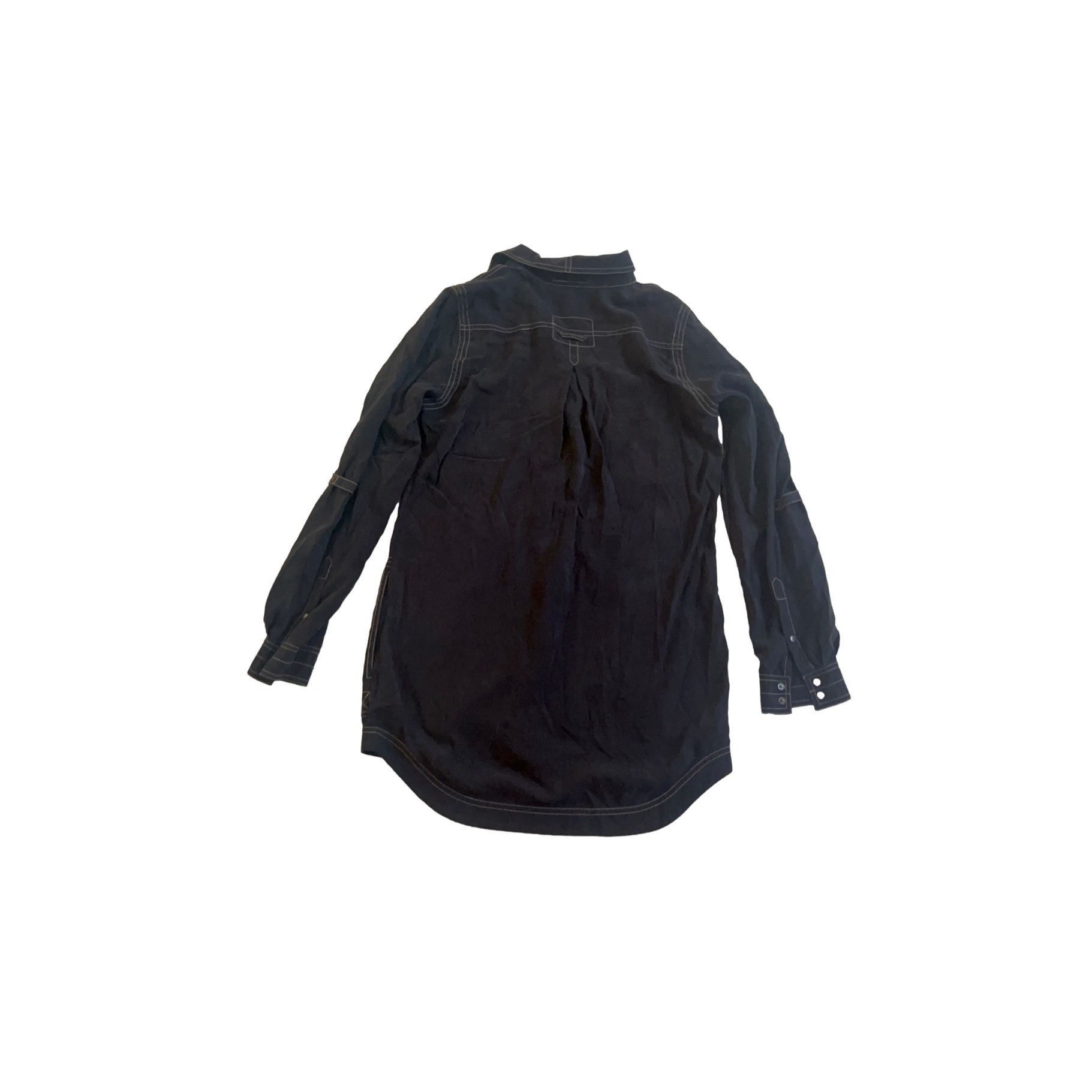 SikSilk Go Silk Long Sleeve Tunic Popover Blouse Gray Snap Closure Pockets Size S Size S / US 4 / IT 40 - 4 Thumbnail