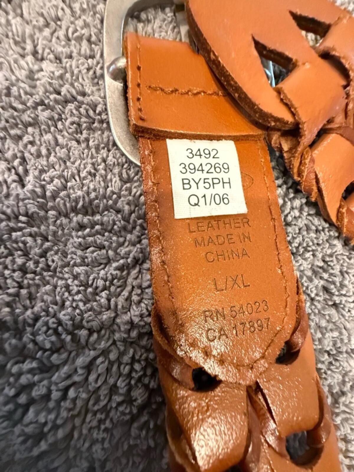Old Navy Old Navy brown leather braided belt silver buckle L/XL Size ONE SIZE - 6 Thumbnail