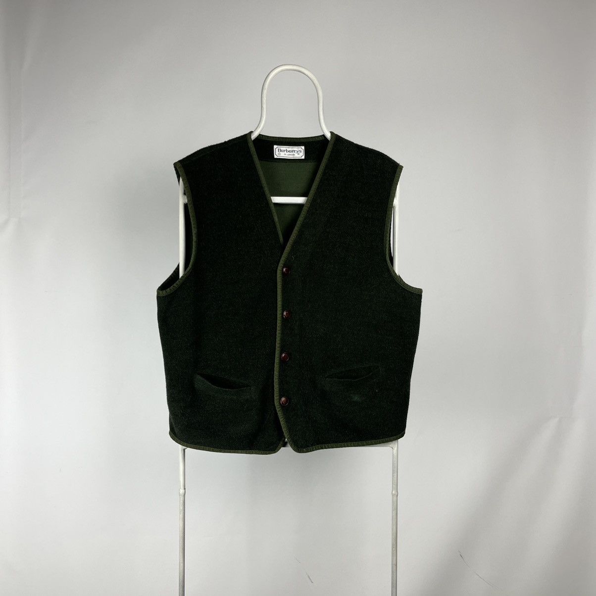 Burberry Men's Vintage Burberry Button Up Green Vest M Size US M / EU 48-50 / 2 - 1 Thumbnail