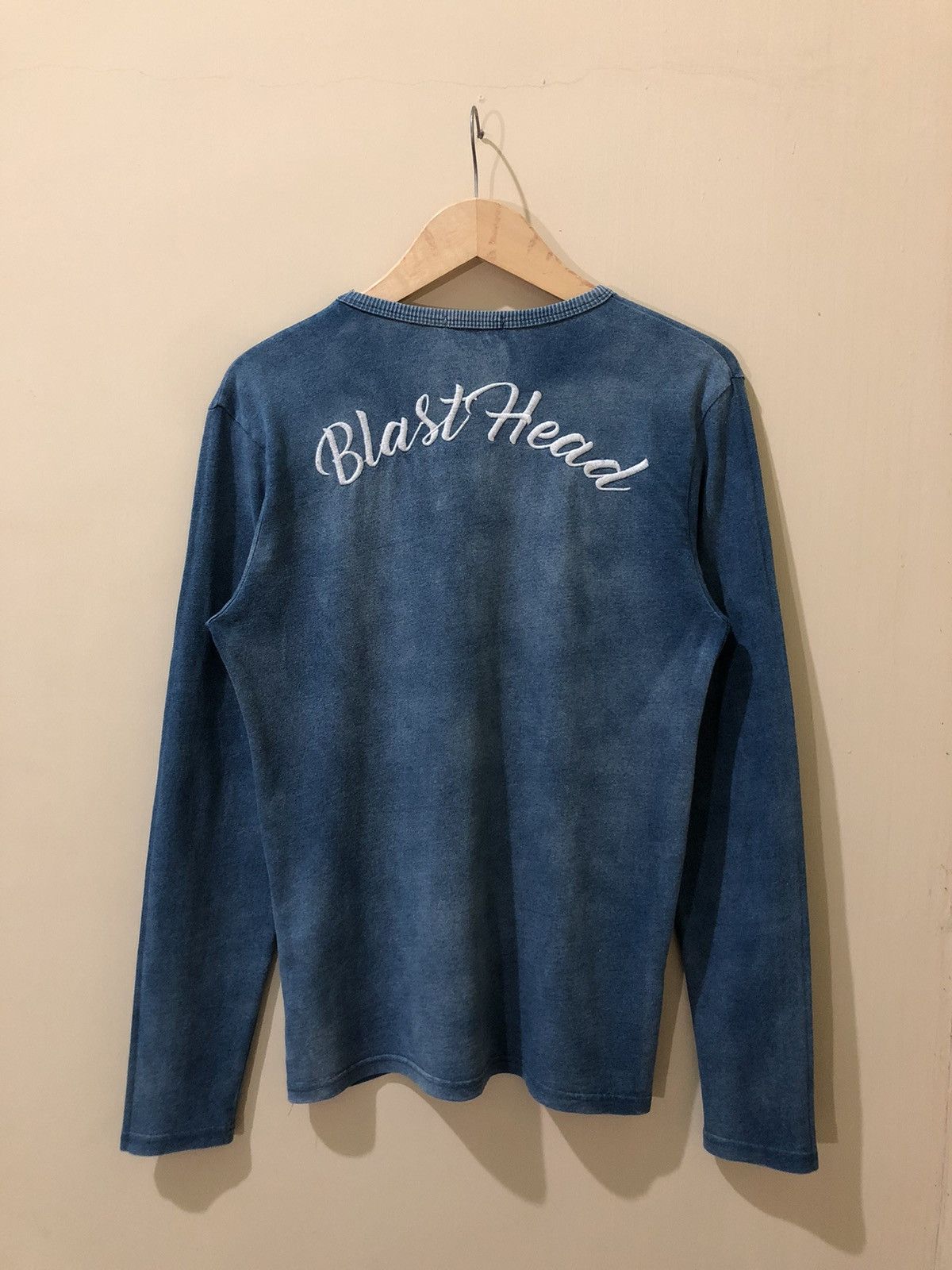 Japanese Brand Growth by Grail 3 Star Pocket Tee Denim Faded Details Style Size L / US 10 / IT 46 - 2 Thumbnail