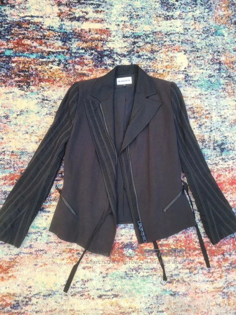 Ann Demeulemeester black silk blend women's jacket. Size US M / EU 48-50 / 2 - 1 Thumbnail