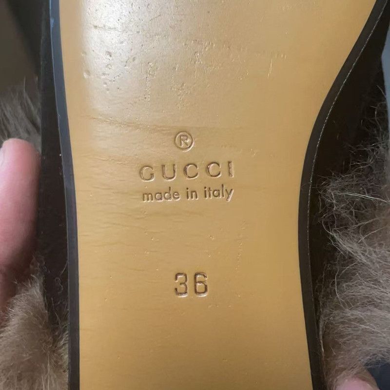 Gucci Gucci Black Fur-Lined Mule Slippers - Size US 5.5 / EU 38 - 5 Thumbnail