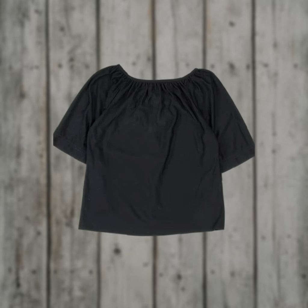 Lee VINTAGE Lee Mar Black Peasant Top X-Large Boho Blouse Size XL / US 12-14 / IT 48-50 - 1 Thumbnail