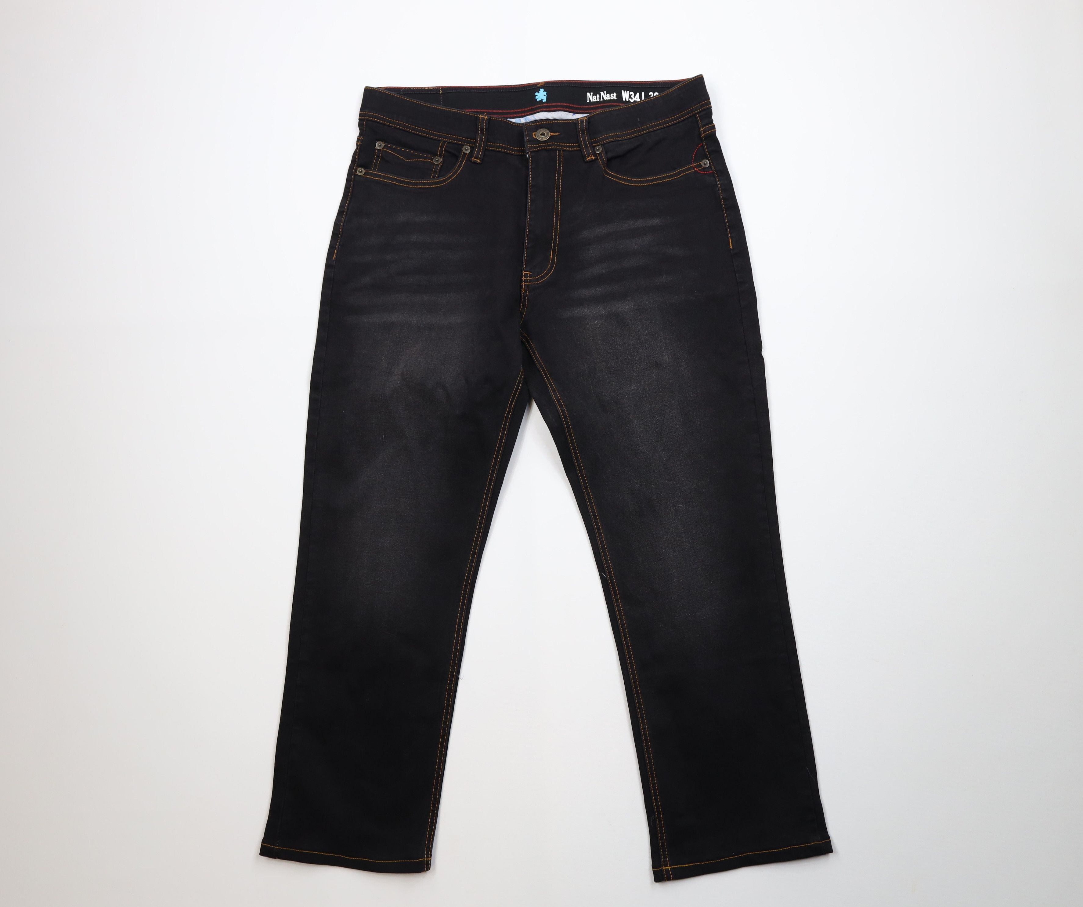 Nat Nast Nat Nast Luxury Originals Stretch Straight Leg Denim Jeans Size US 34 / EU 50 - 1 Thumbnail