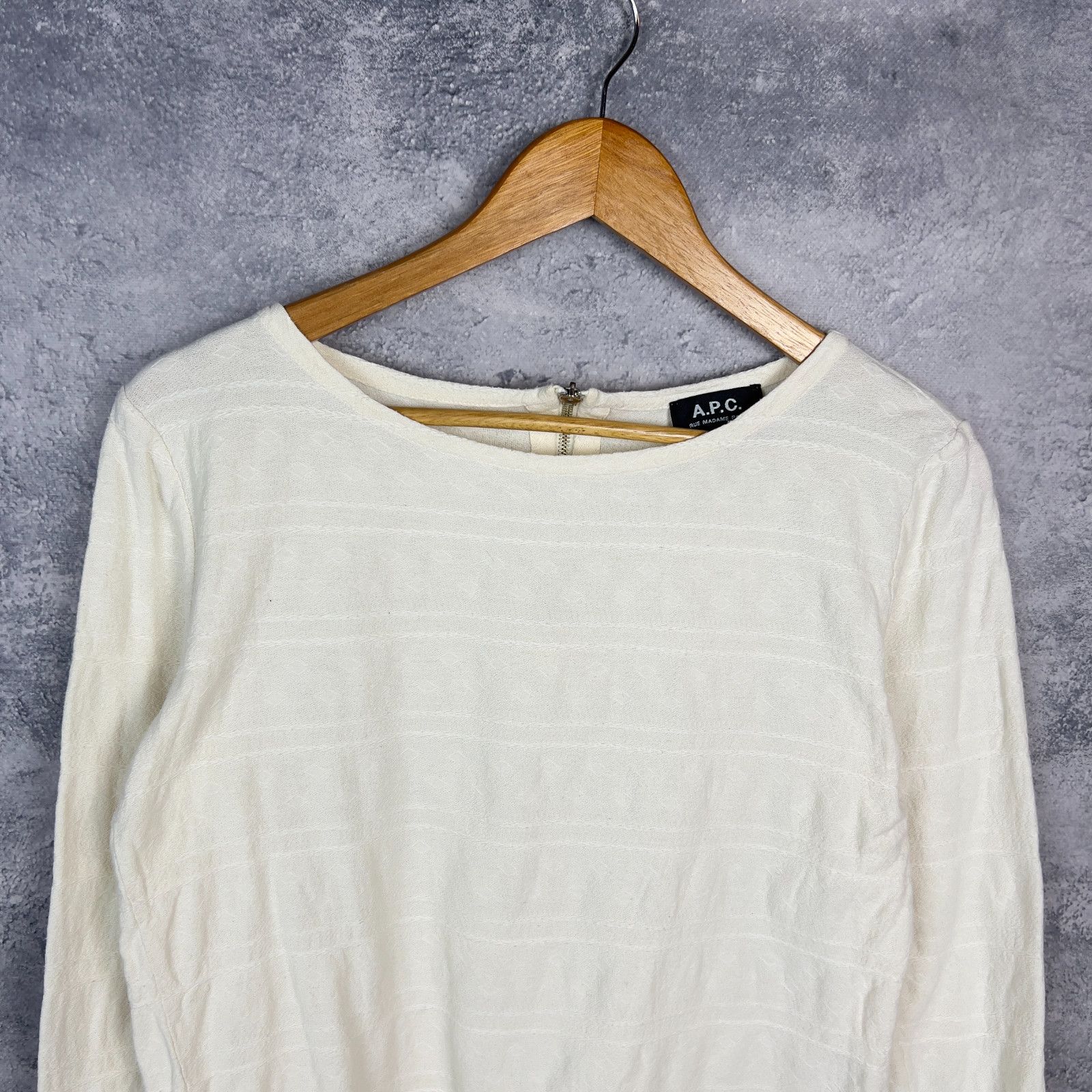 A.P.C. A.P.C. Sweatshirt Women's Size M Beige Cotton Long Sleeve` Size M / US 6-8 / IT 42-44 - 2 Thumbnail
