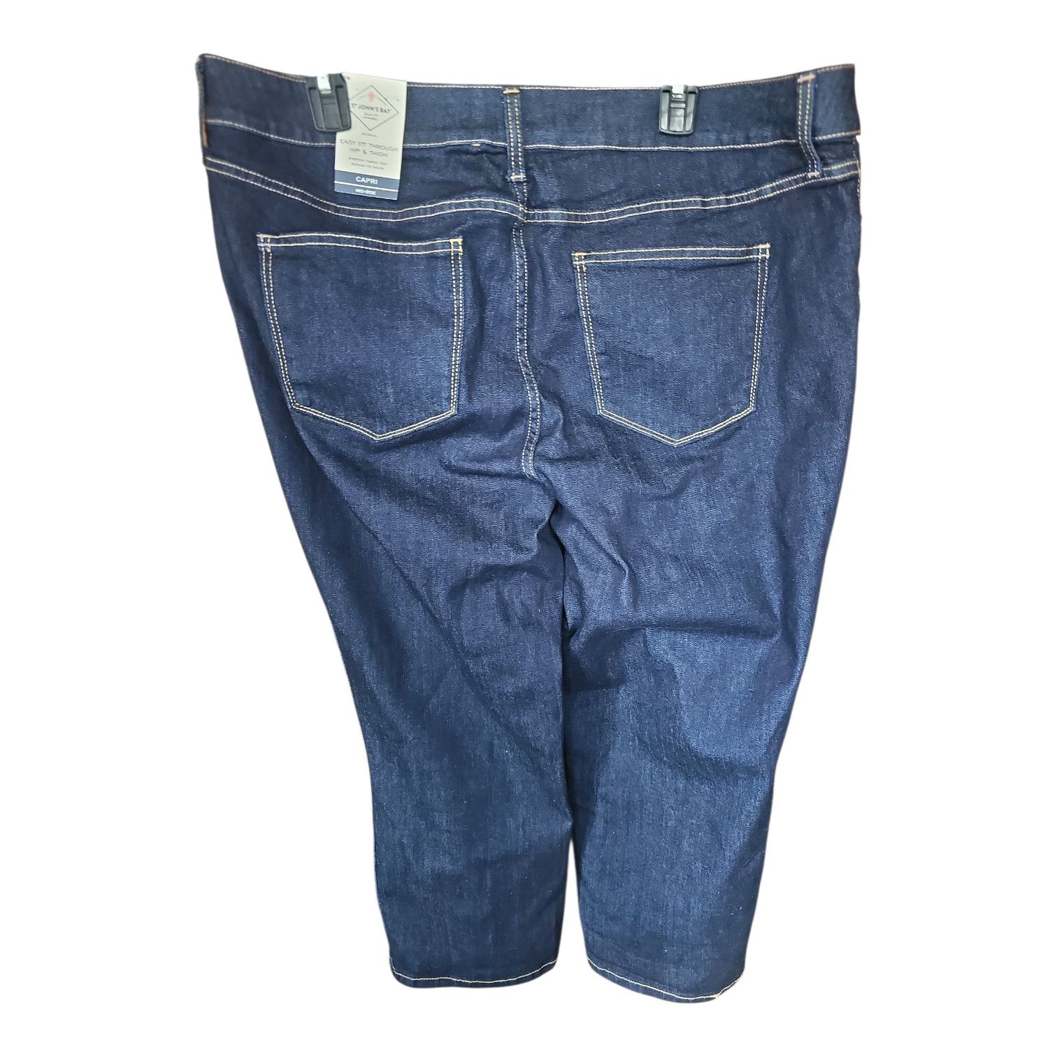St. Johns Bay St. John's Bay Secretly Slender Capri Jeans 18W Size 41" - 3 Thumbnail