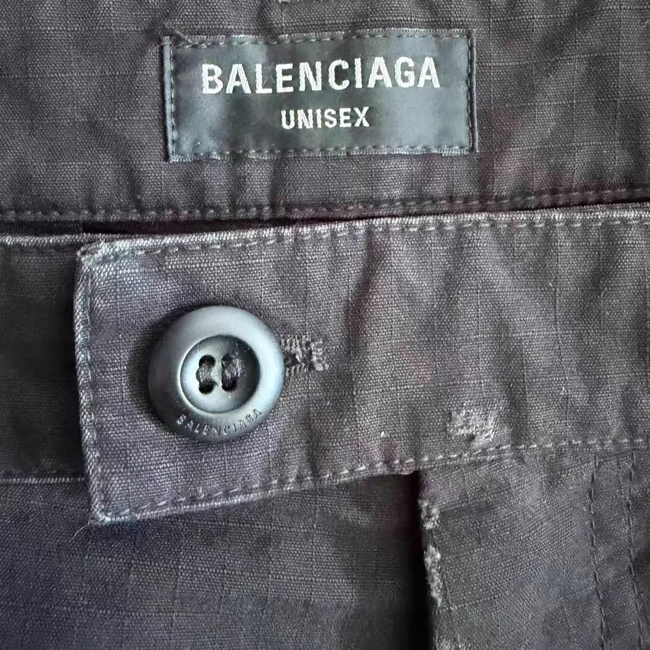 Balenciaga Balenciaga Men's Black Mid-Waist Loose Straight Cargo Pants S Size US 30 / EU 46 - 3 Thumbnail
