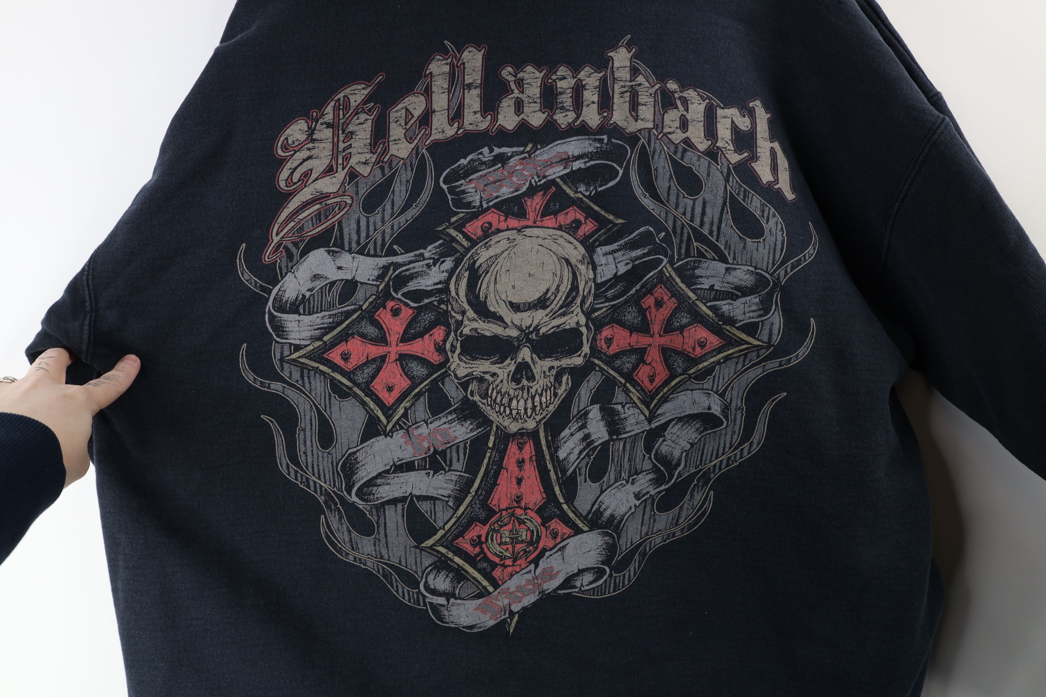 Vintage Vintage 90s Y2K Streetwear Hellanbach Cross Fire Hoodie Size US L / EU 52-54 / 3 - 11 Thumbnail