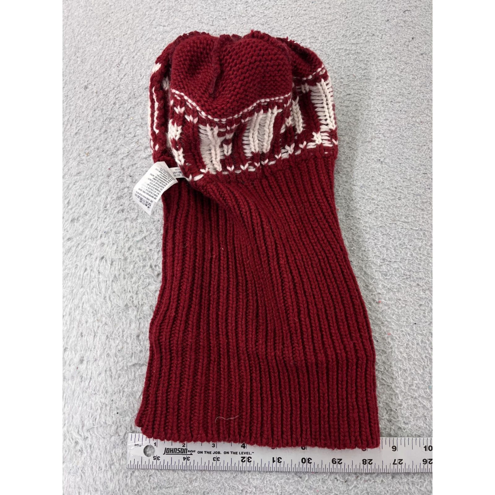 American Eagle Outfitters American Eagle Beanie Toque Adult One Size Red White Knit Wool Acrylic Blend Pom Size ONE SIZE - 5 Thumbnail