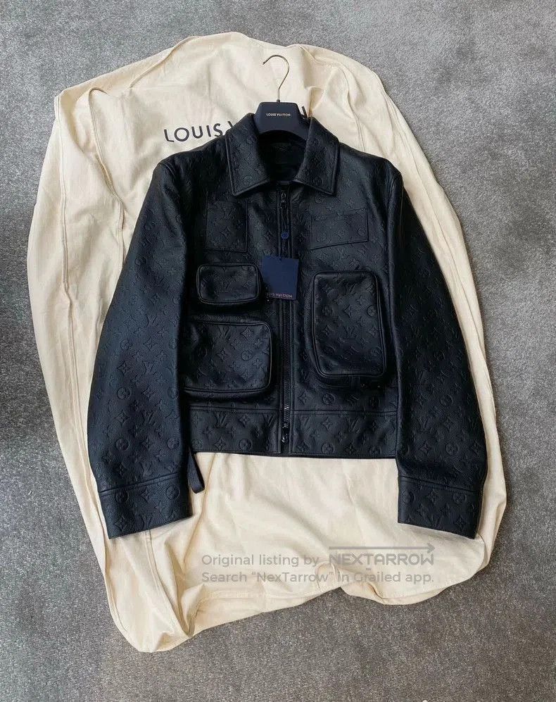 Louis Vuitton Black Louis Vuitton Embossed Leather Jacket. Size US M / EU 48-50 / 2 - 1 Thumbnail