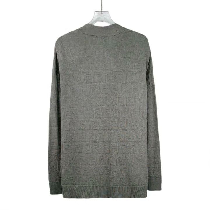 Fendi Fendi Logo Jacquard Cotton V-Neck Cardigan Size US M / EU 48-50 / 2 - 2 Thumbnail