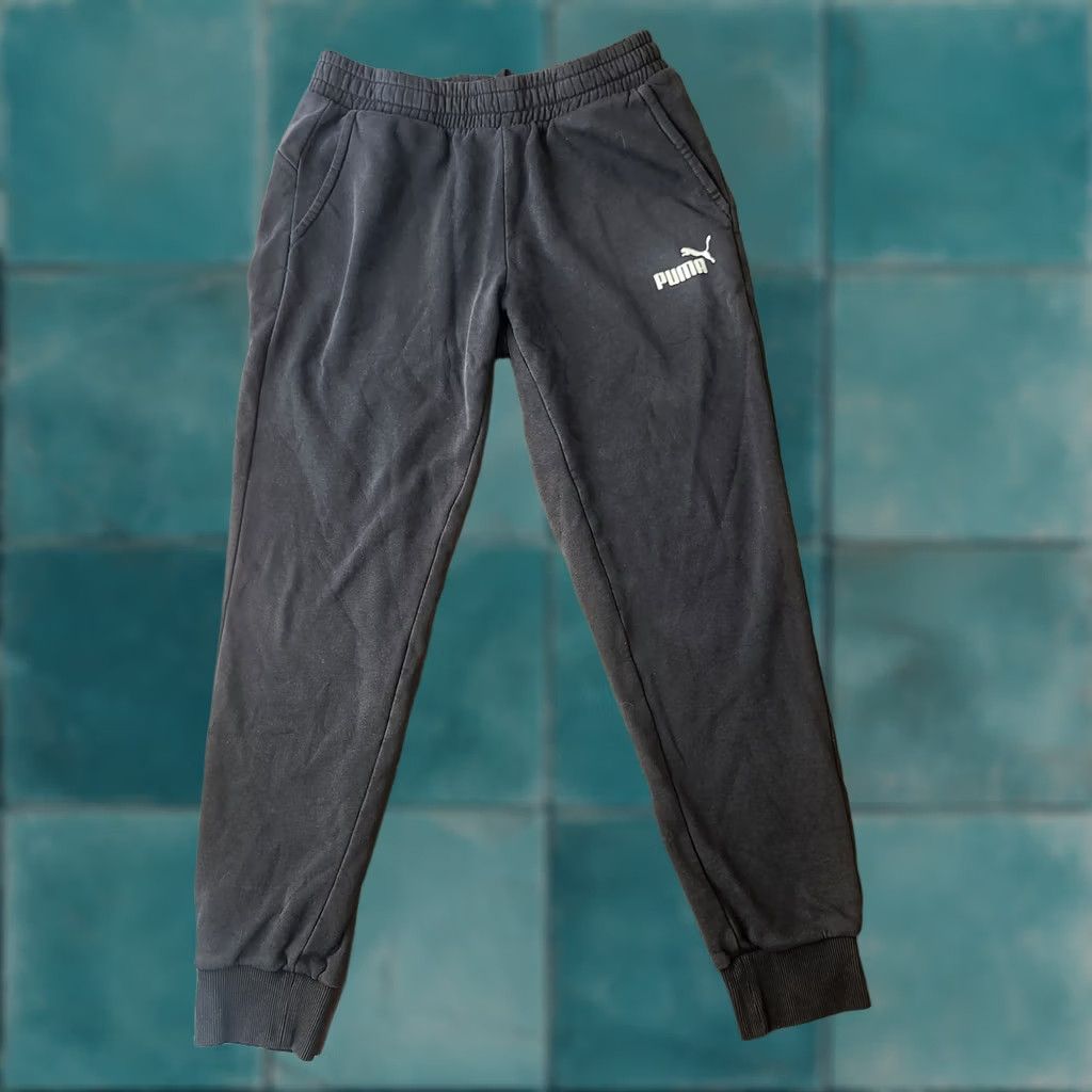 Puma PUMA Jogger Sweatpants Mens Medium Black Logo Athletic Fleece Pants Size US 31 - 1 Thumbnail