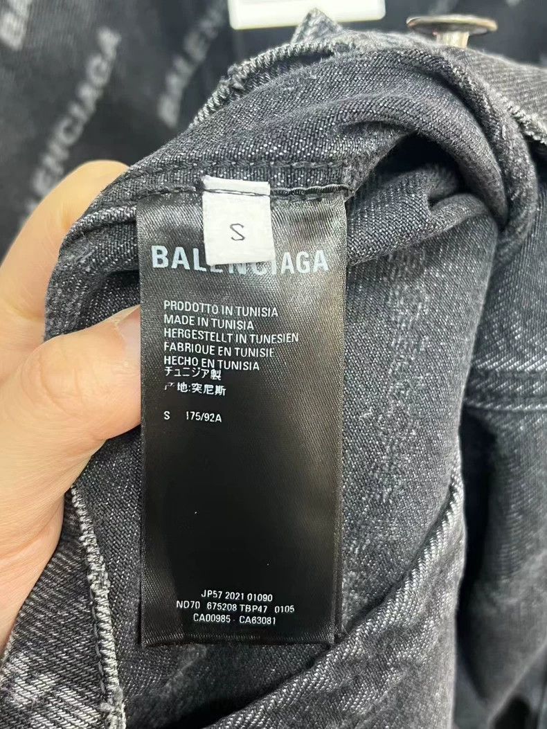 Balenciaga Balenciaga Black Print Denim Jacket-2505 Size US S / EU 44-46 / 1 - 4 Thumbnail