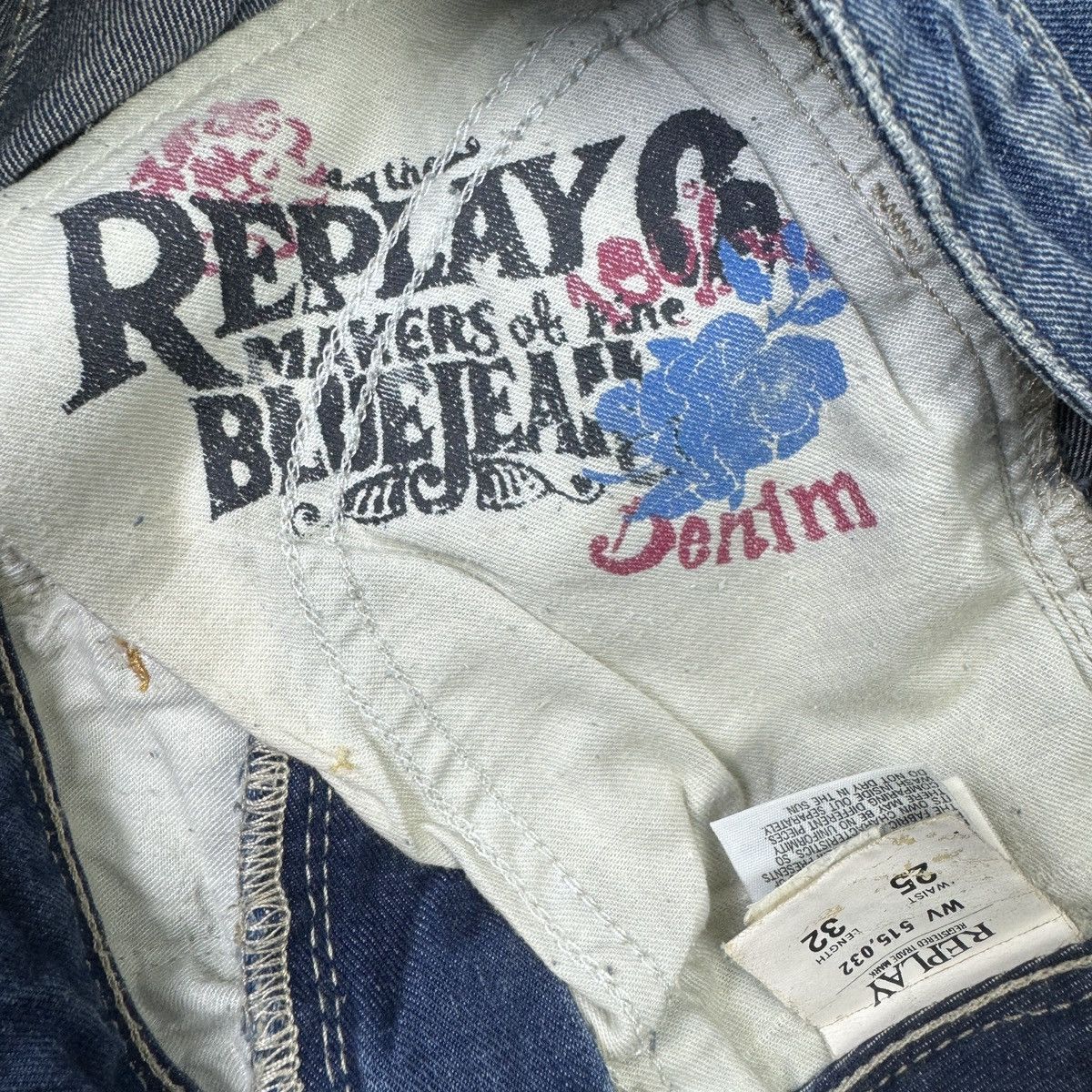 If Six Was Nine × Replay 2000s Vintage Replay Flare Blue Jeans Size 28" / US 6 / IT 42 - 11 Thumbnail