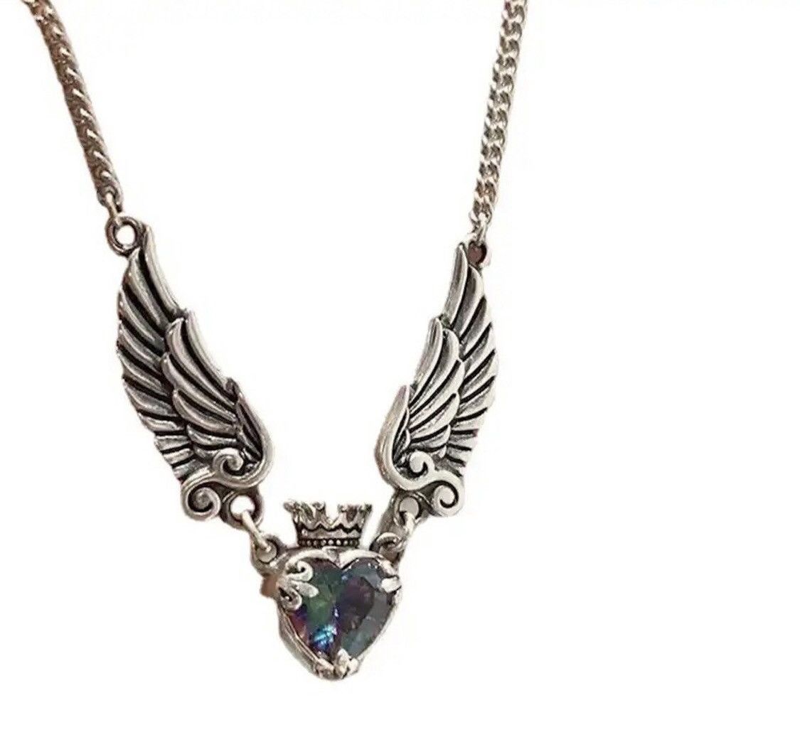 Jewelry Wing Love Stone Chain Necklace Size ONE SIZE - 5 Thumbnail