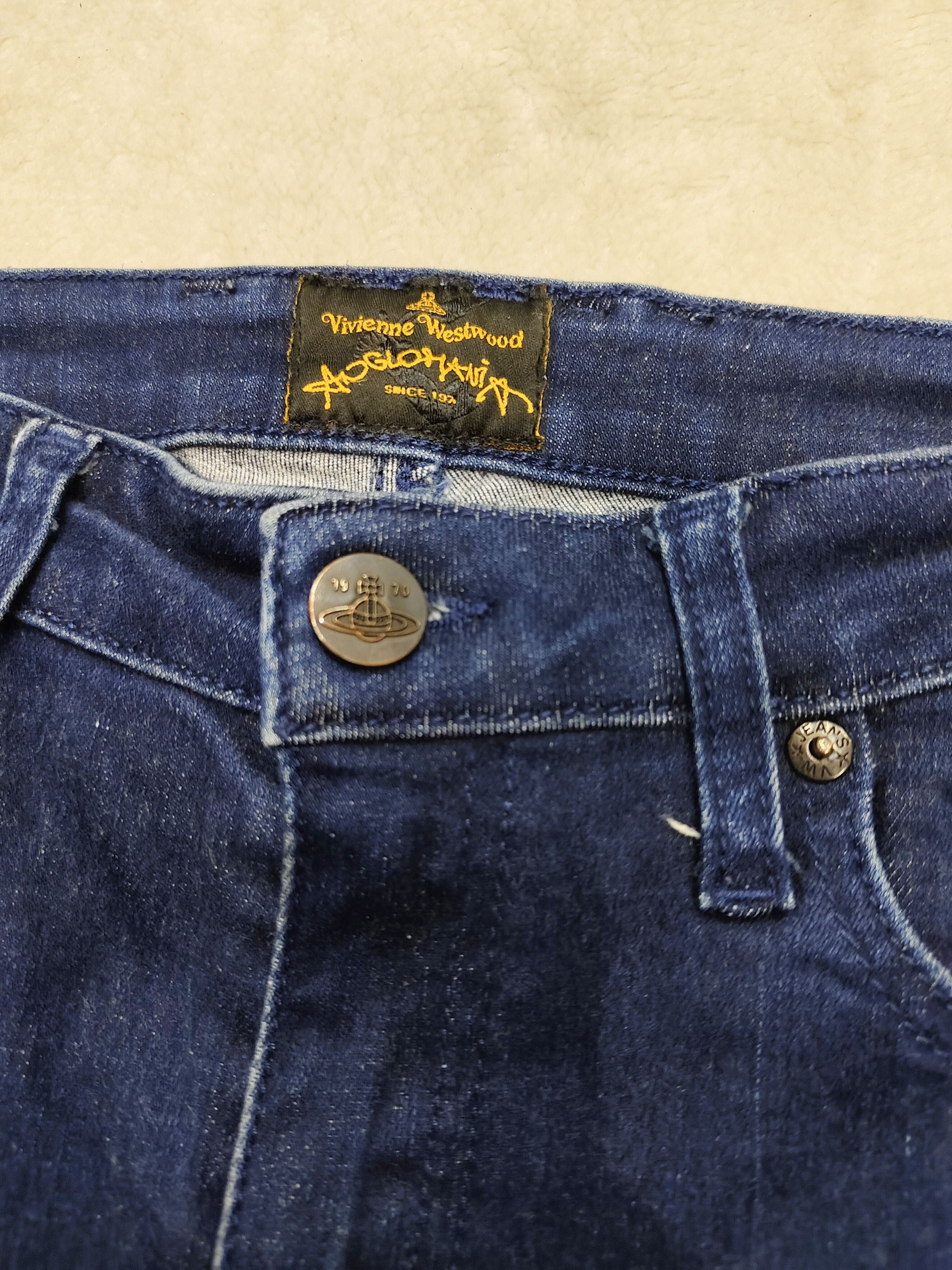 Vivienne Westwood V.W🇬🇧 Studded Orb Pocket Punk Rock Wash Skinny Jeans Size 28" / US 6 / IT 42 - 6 Thumbnail