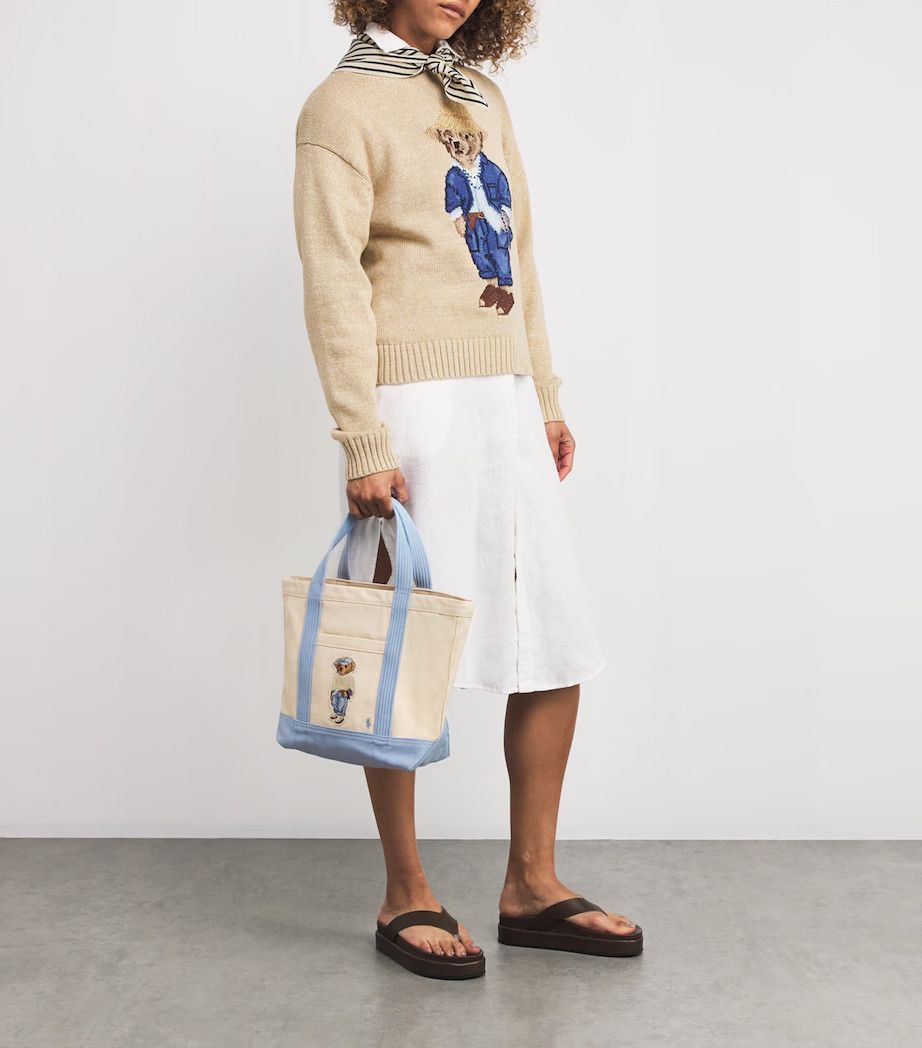 Polo Ralph Lauren Polo Ralph Lauren Small Canvas Polo Bear Tote Bag Size ONE SIZE - 1 Thumbnail