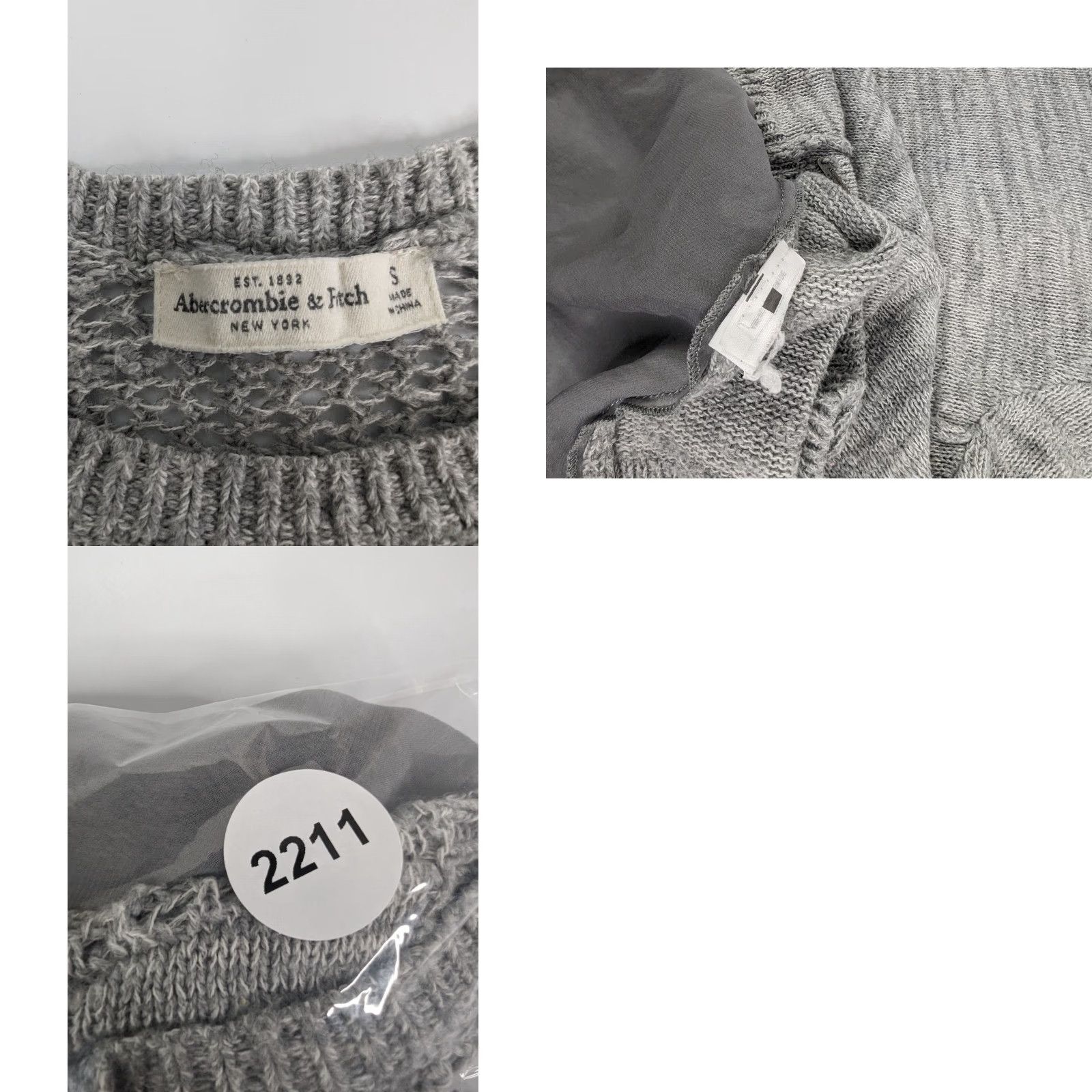 Abercrombie & Fitch Abercrombie & Fitch Sweater Grey Sheer Back Panel Lightweight Women's Small Size S / US 4 / IT 40 - 8 Thumbnail