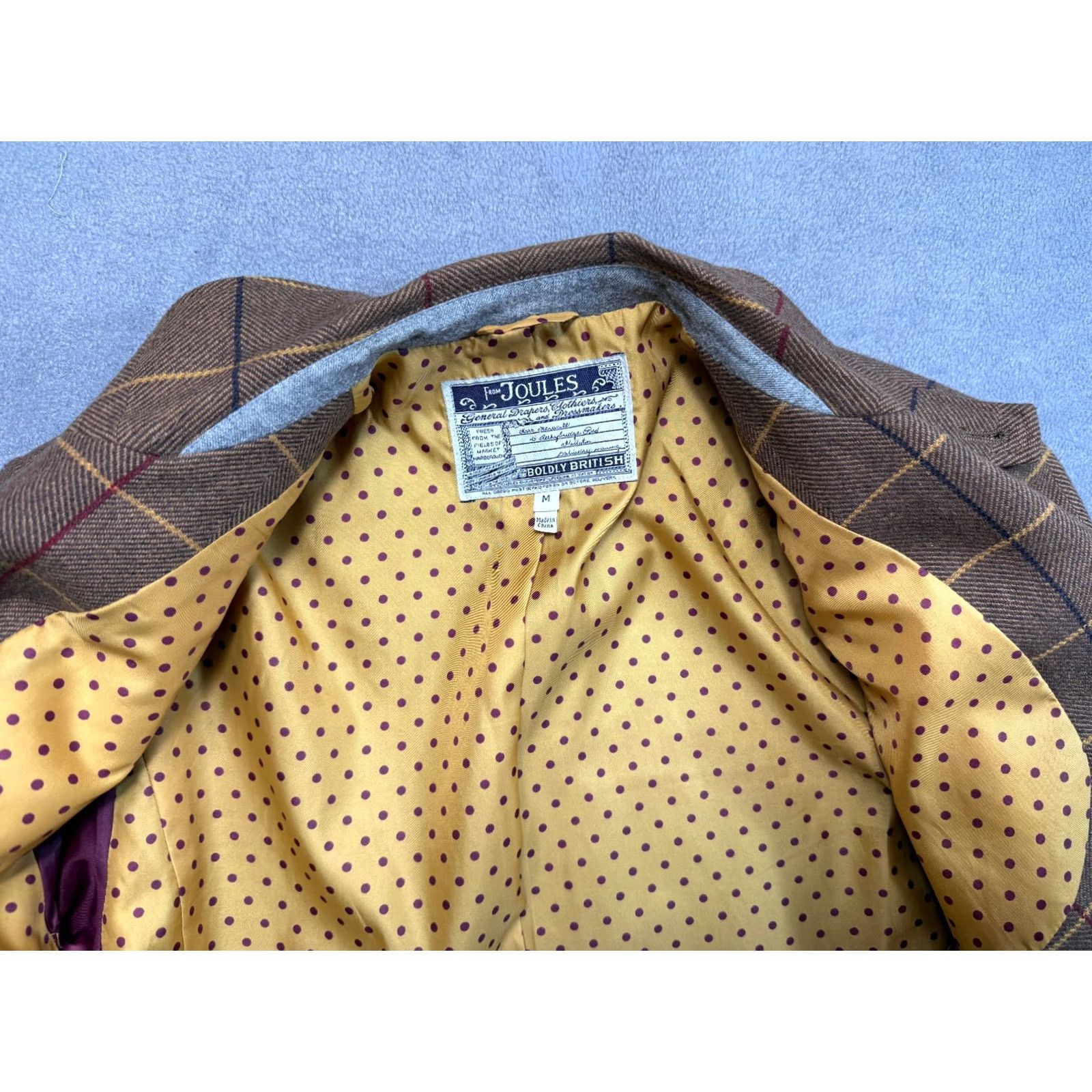 Vintage Joules Blazer Jacket Wool blend brown mens M Size 40R - 4 Thumbnail