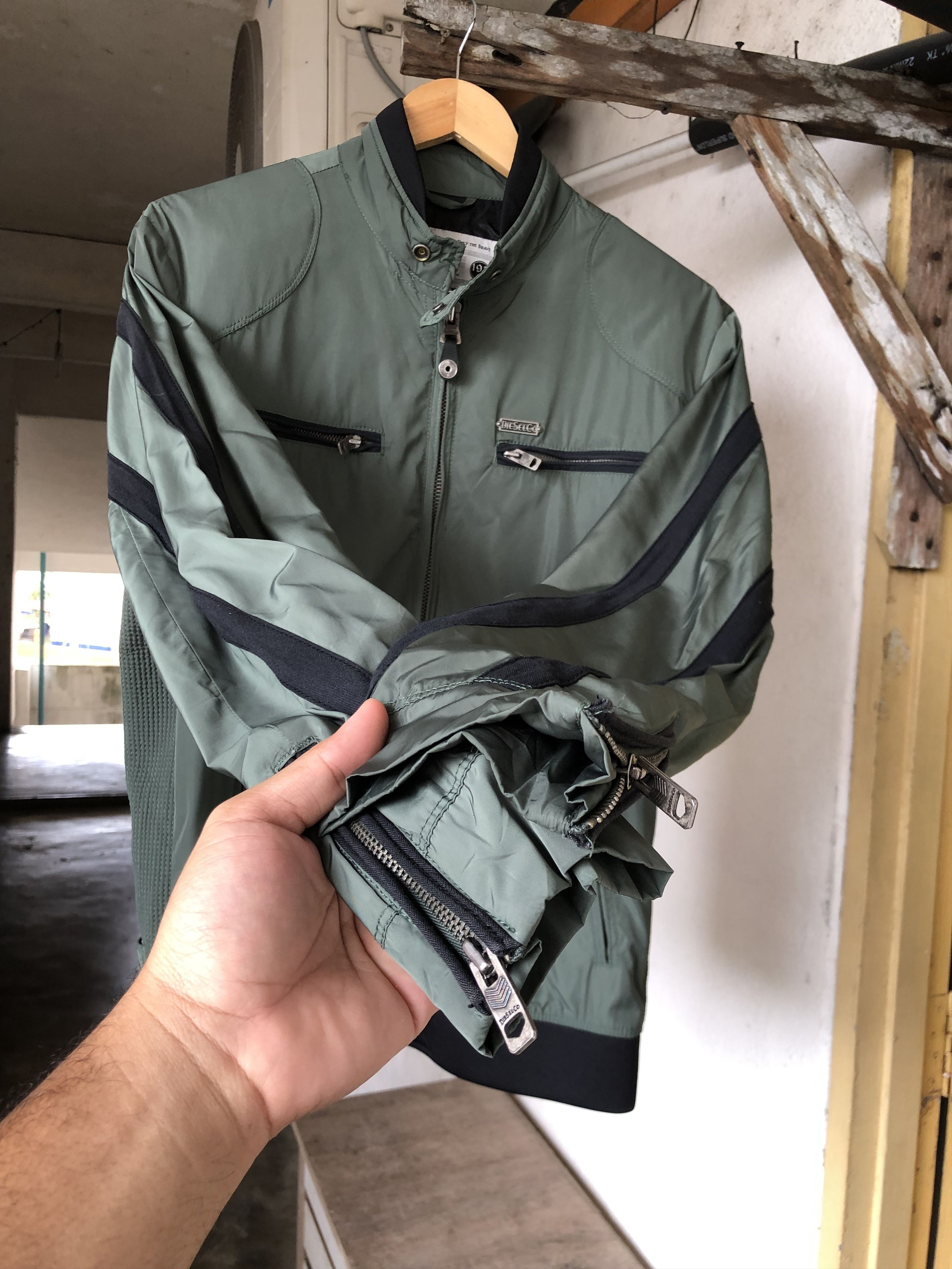Diesel Nice❗️Diesel light Riding Jacket in Green Nylon Size US XL / EU 56 / 4 - 15 Thumbnail