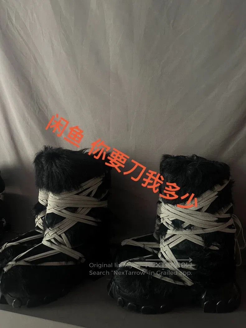 Rick Owens Rick Owens Black Fur Snow Boots Size 41. | Grailed