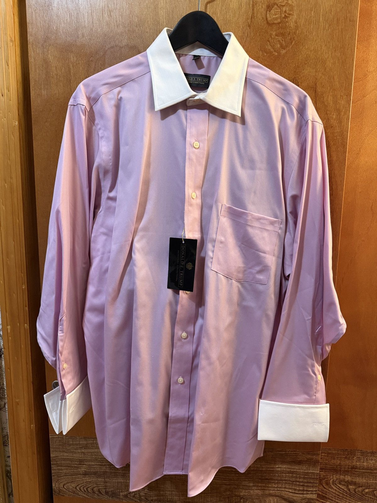 Donald Trump Donald Trump Two-Tone Pink Dress Shirt with White Contrast Size 38L - 1 Thumbnail