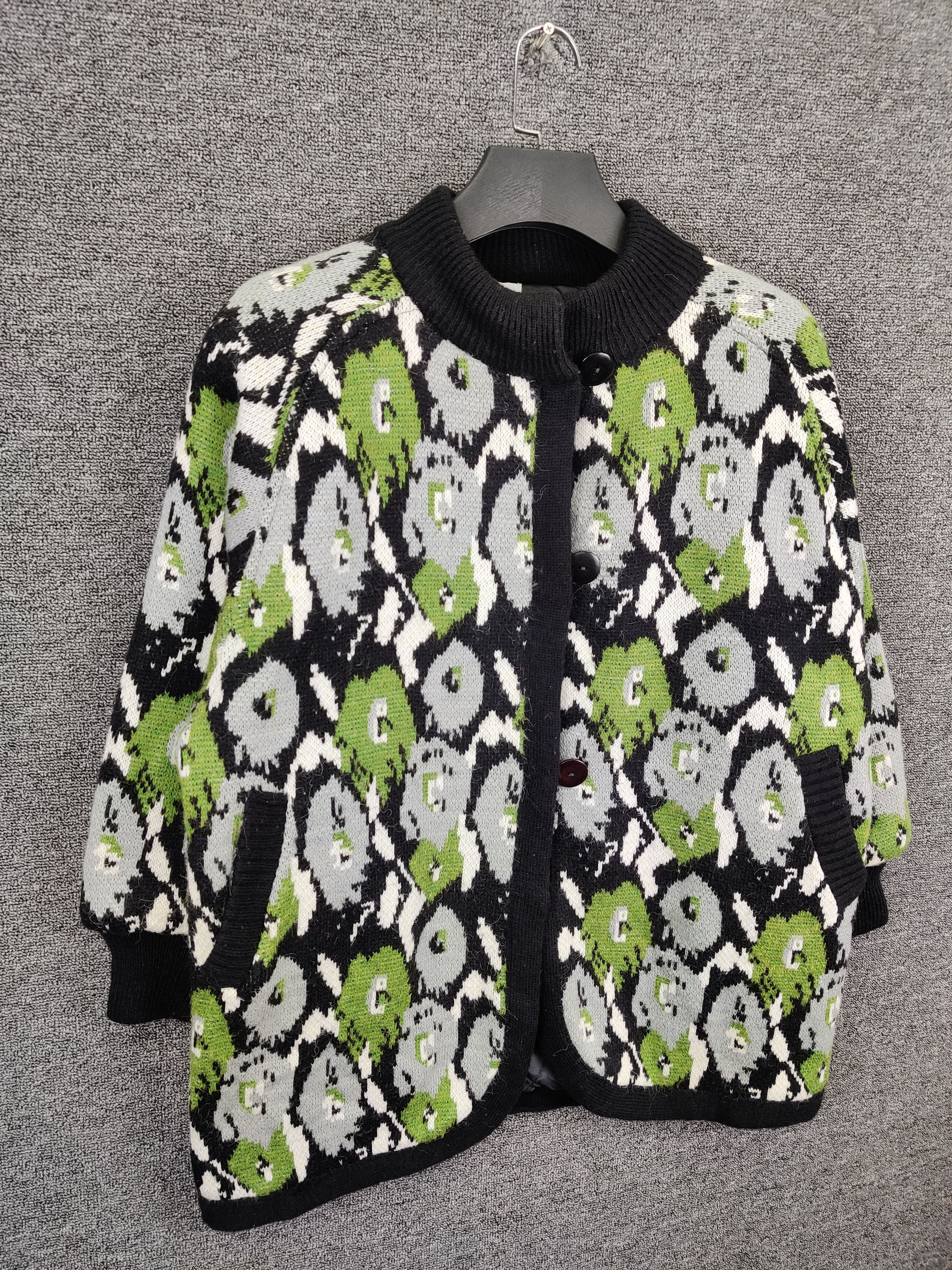 Japanese Brand Vintage Koret Floral Mohair Knit Cardigan Nice Design Size US L / EU 52-54 / 3 - 4 Thumbnail