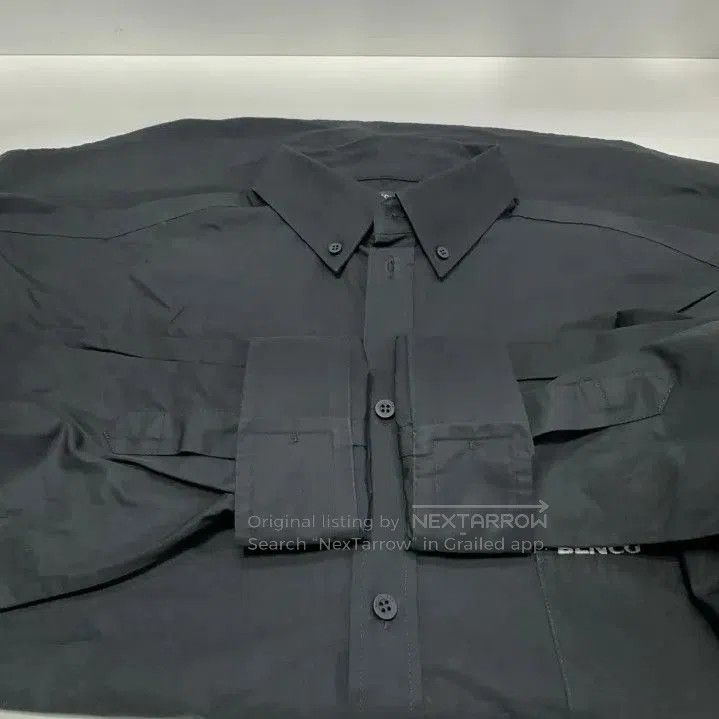 Balenciaga Balenciaga Black Large Fit Embroidered Long Sleeve Shirt. Size US L / EU 52-54 / 3 - 5 Thumbnail