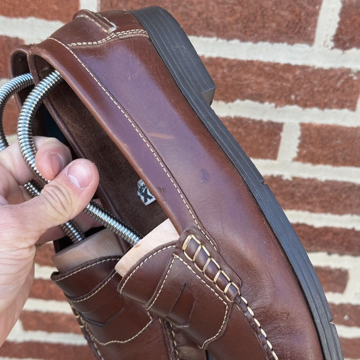 Cherokee × Vintage Vintage Cherokee SOX Patent Brown Leather Penny Loafers Size US 9.5 / EU 42-43 - 14 Thumbnail