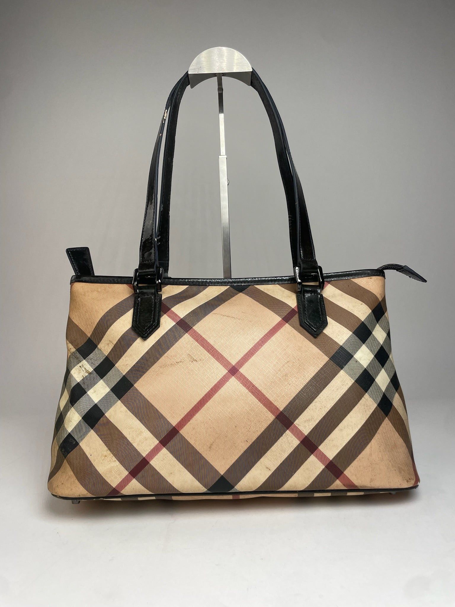 Burberry Vintage Nova Check Leather Handbag Size ONE SIZE - 1 Thumbnail