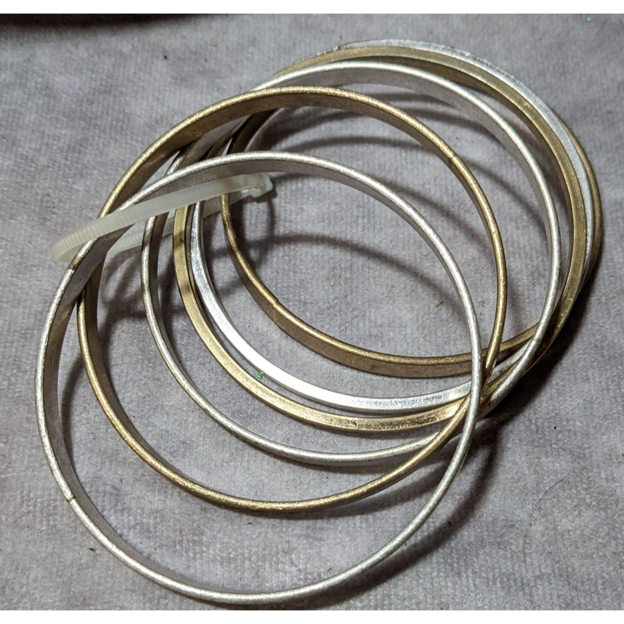 Other Silver And Gold Tone Metal Bangle Bracelet Set (6) Size ONE SIZE - 10 Thumbnail
