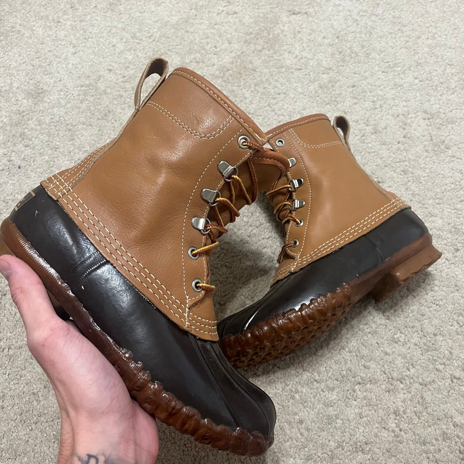 LL Bean Maine Hunting Shoe Mens 7M Brown Gore Tex Thinsulate Duck Boots 10in L.L. Bean Maine Hunting Shoe: 100 Wears on a Classic - main image 4