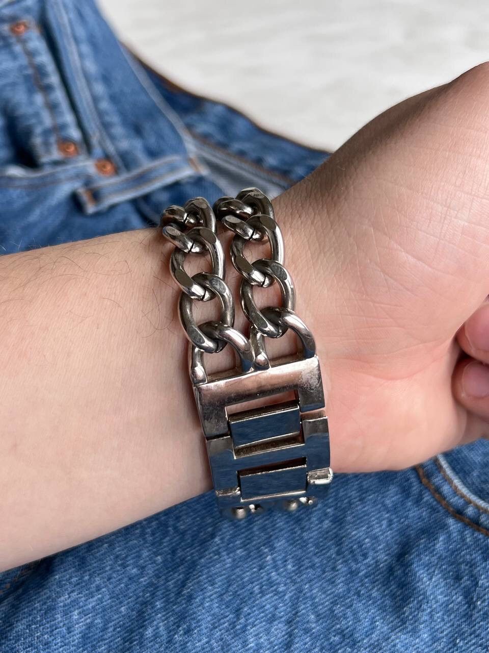 Japanese Brand × Vintage Vintage Japanese style Chain Metal futuristic Watch Bracelet Size ONE SIZE - 8 Thumbnail