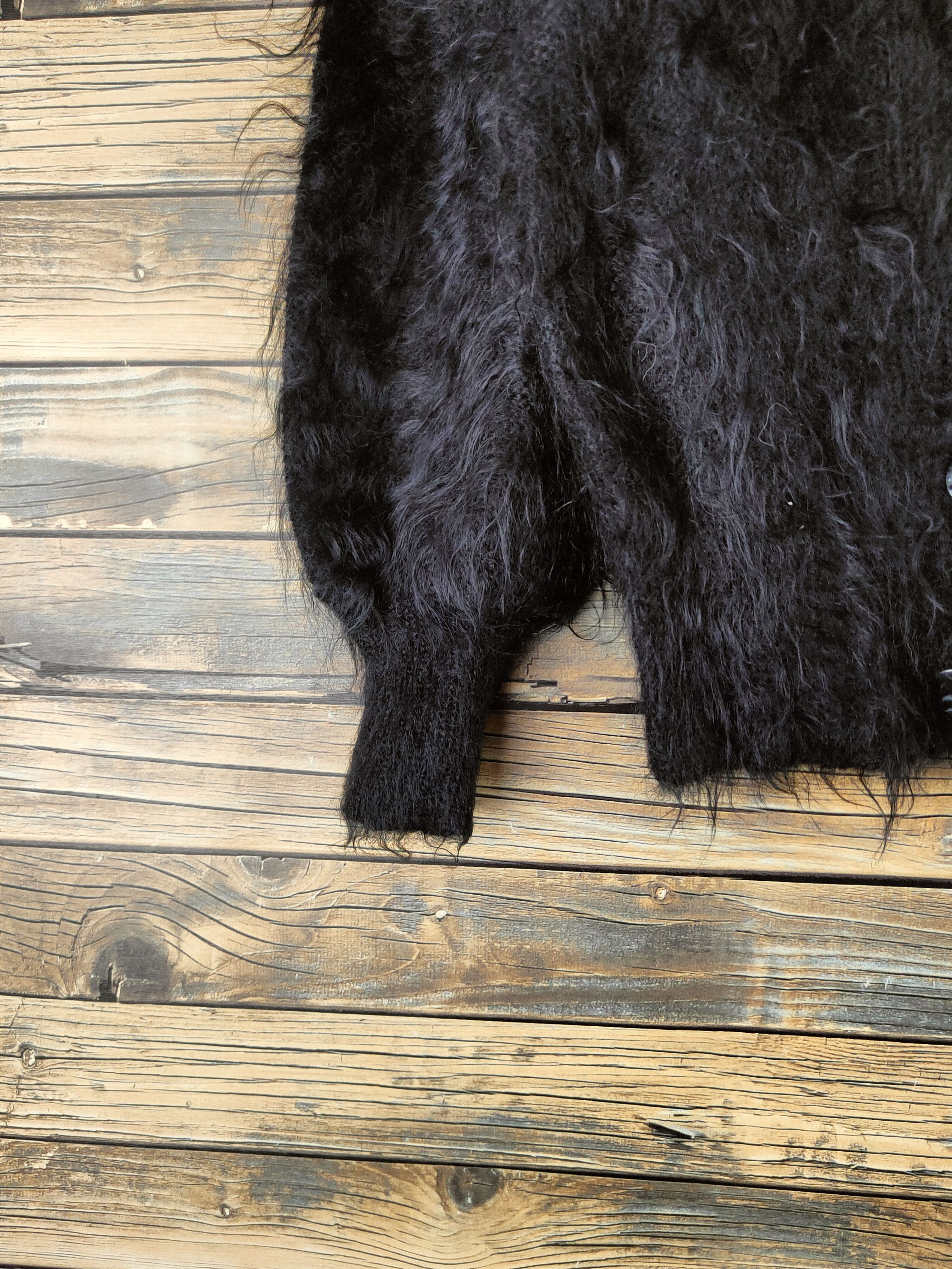 Japanese Brand DL Japa vintage shaggy Black Fur Mohair Knitwear #46-486 Size M / US 6-8 / IT 42-44 - 4 Thumbnail