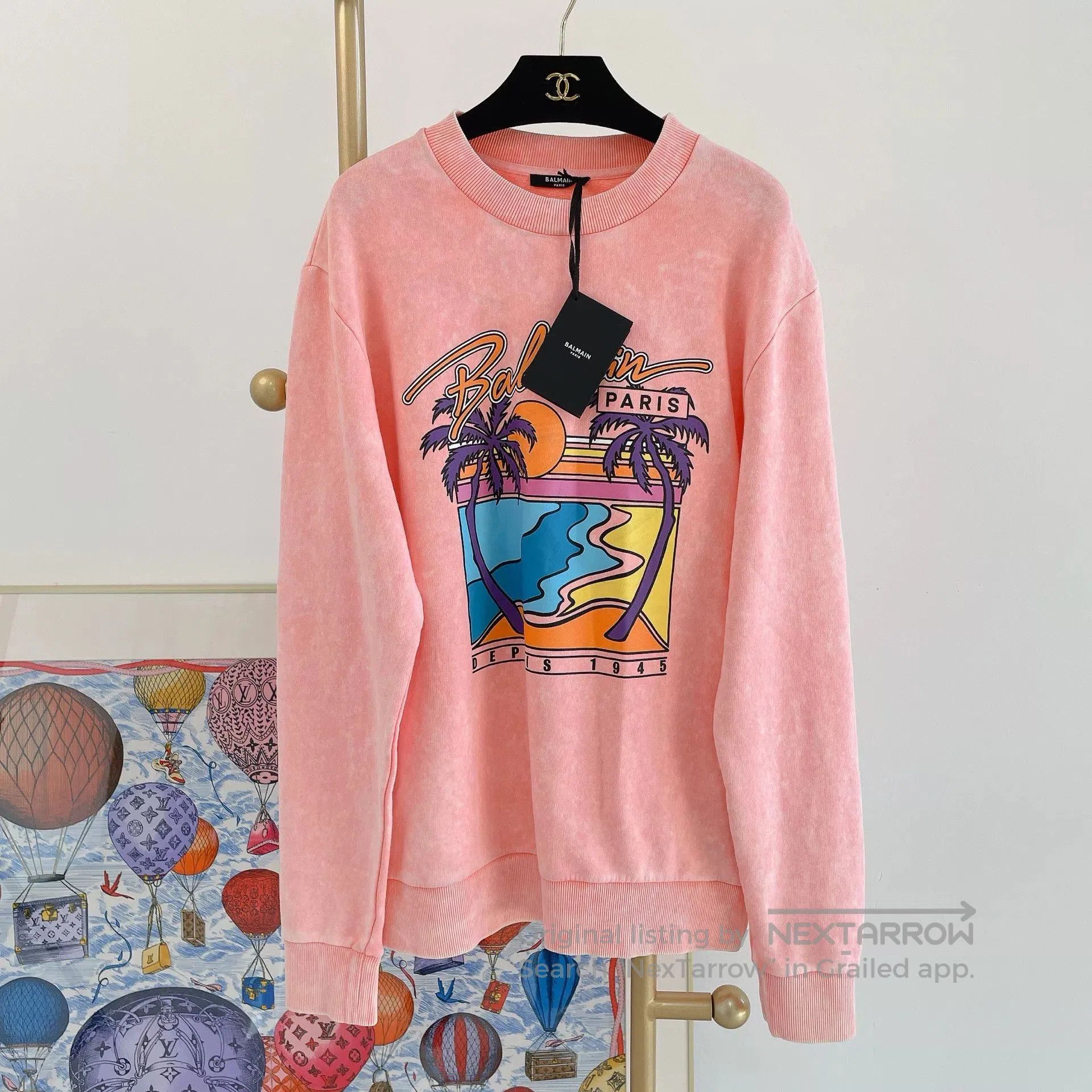 Balmain Balmain Pink Vintage Crewneck Sweatshirt. Size XS / US 0-2 / IT 36-38 - 1 Thumbnail