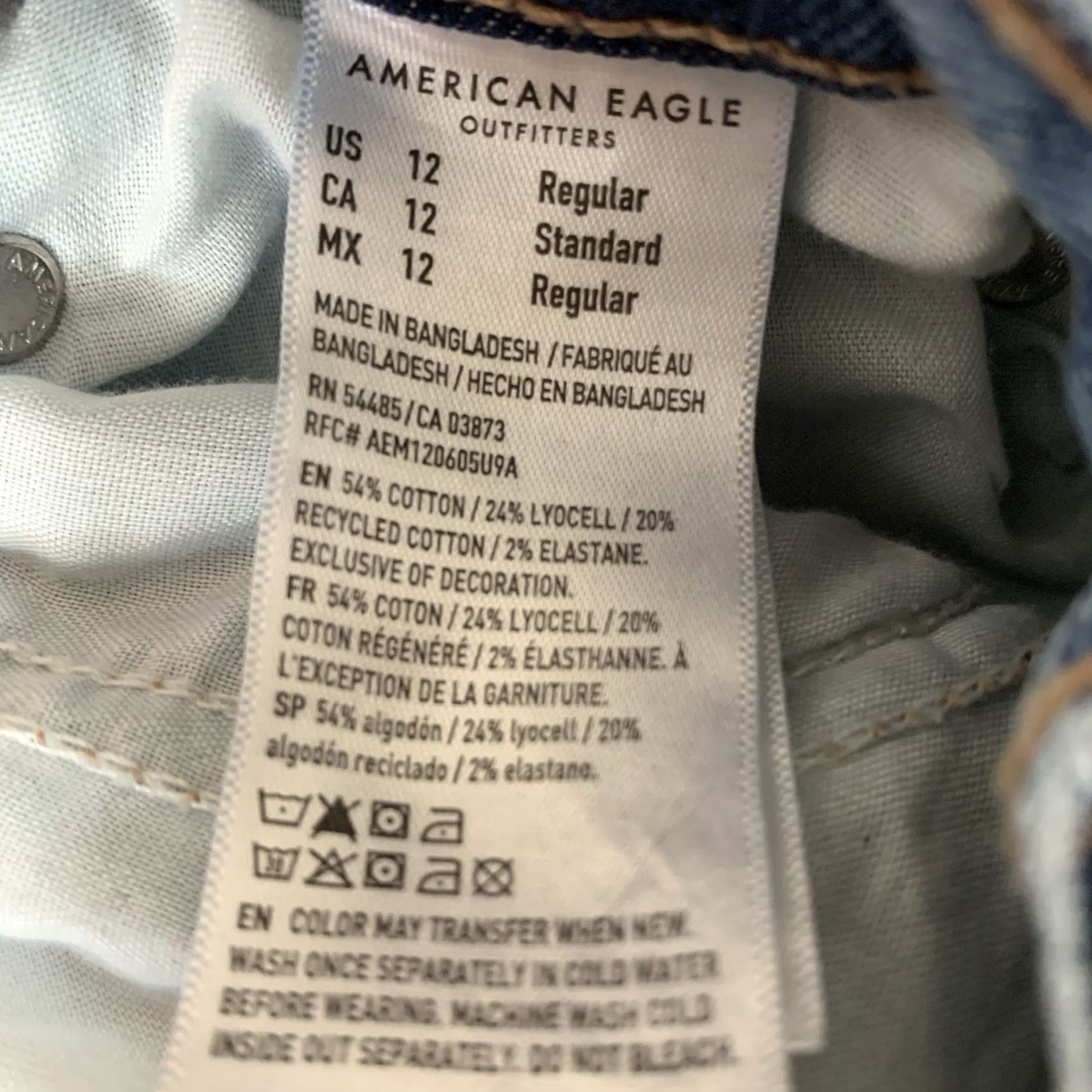 American Eagle Outfitters VINTAGE American Eagle Jeans Womens 12 Blue StovePipe Baggy Wide Leg Western Cowgirl Y2K Size 34" / US 12 / IT 48 - 5 Thumbnail