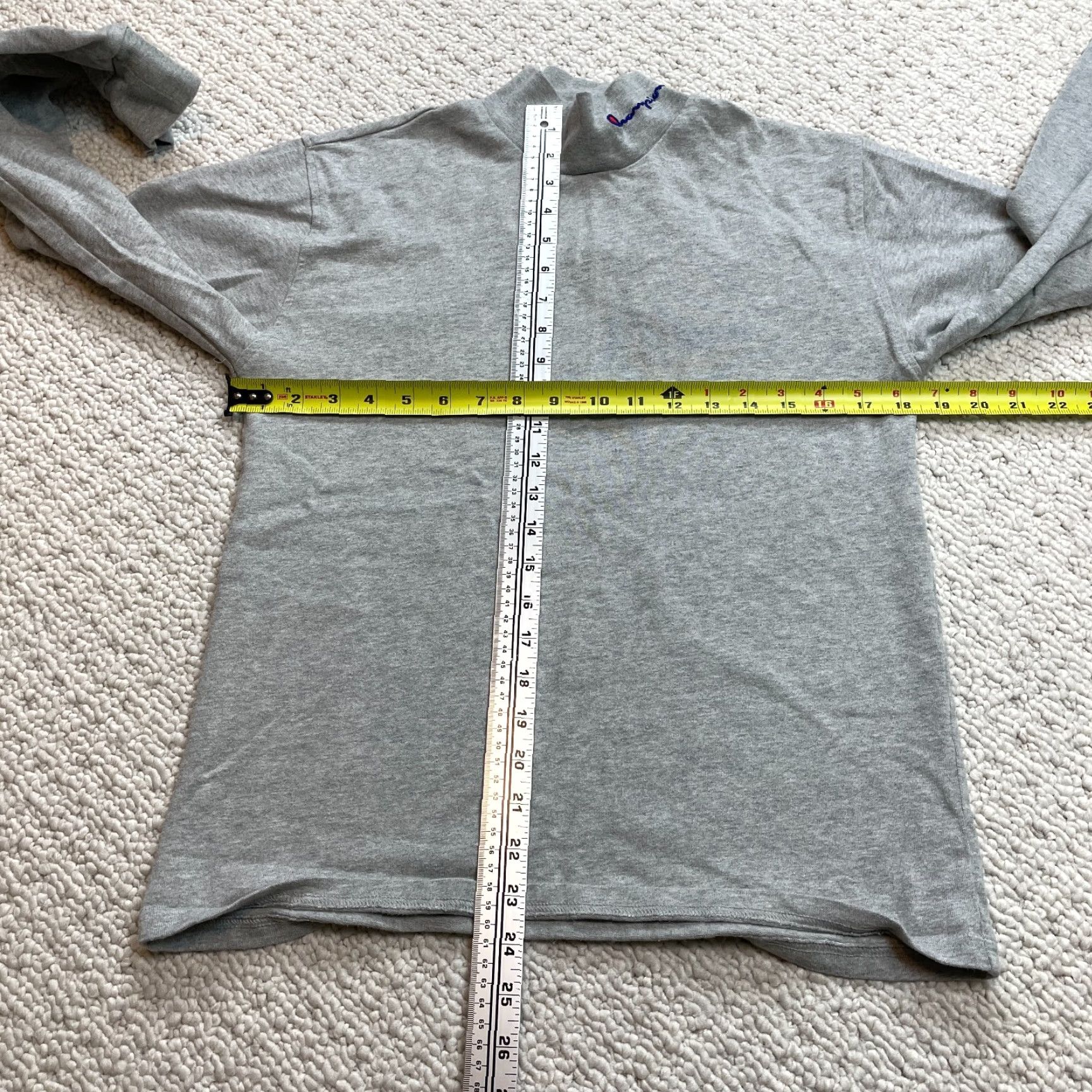 Champion Champion Shirt Womens Small Gray Mock Neck Logo Cotton Pullover Long Sleeve Top Size S / US 4 / IT 40 - 4 Thumbnail