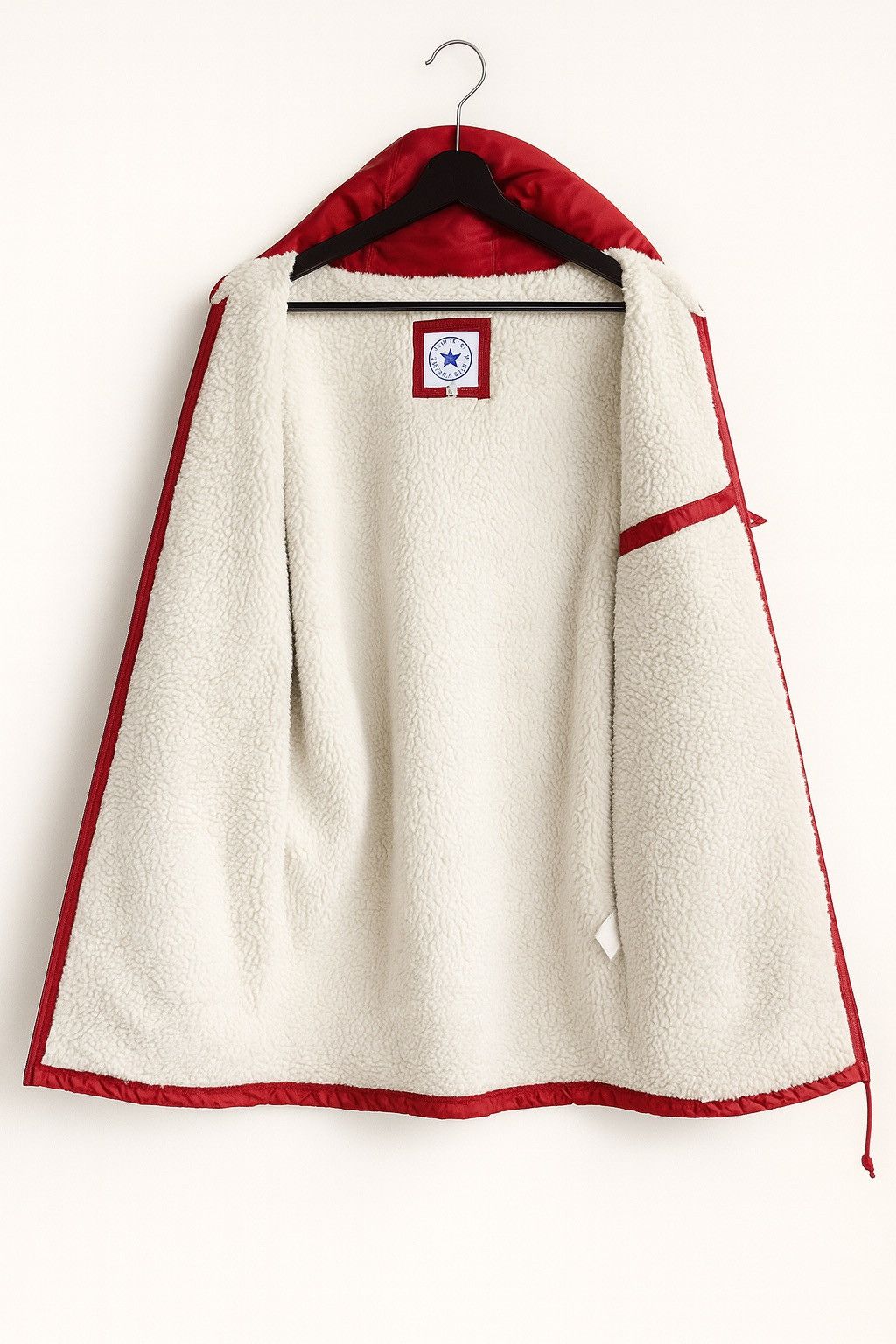 Converse Vintage Converse All Star Sherpa-Lined Hooded Jacket Red Size US L / EU 52-54 / 3 - 4 Thumbnail