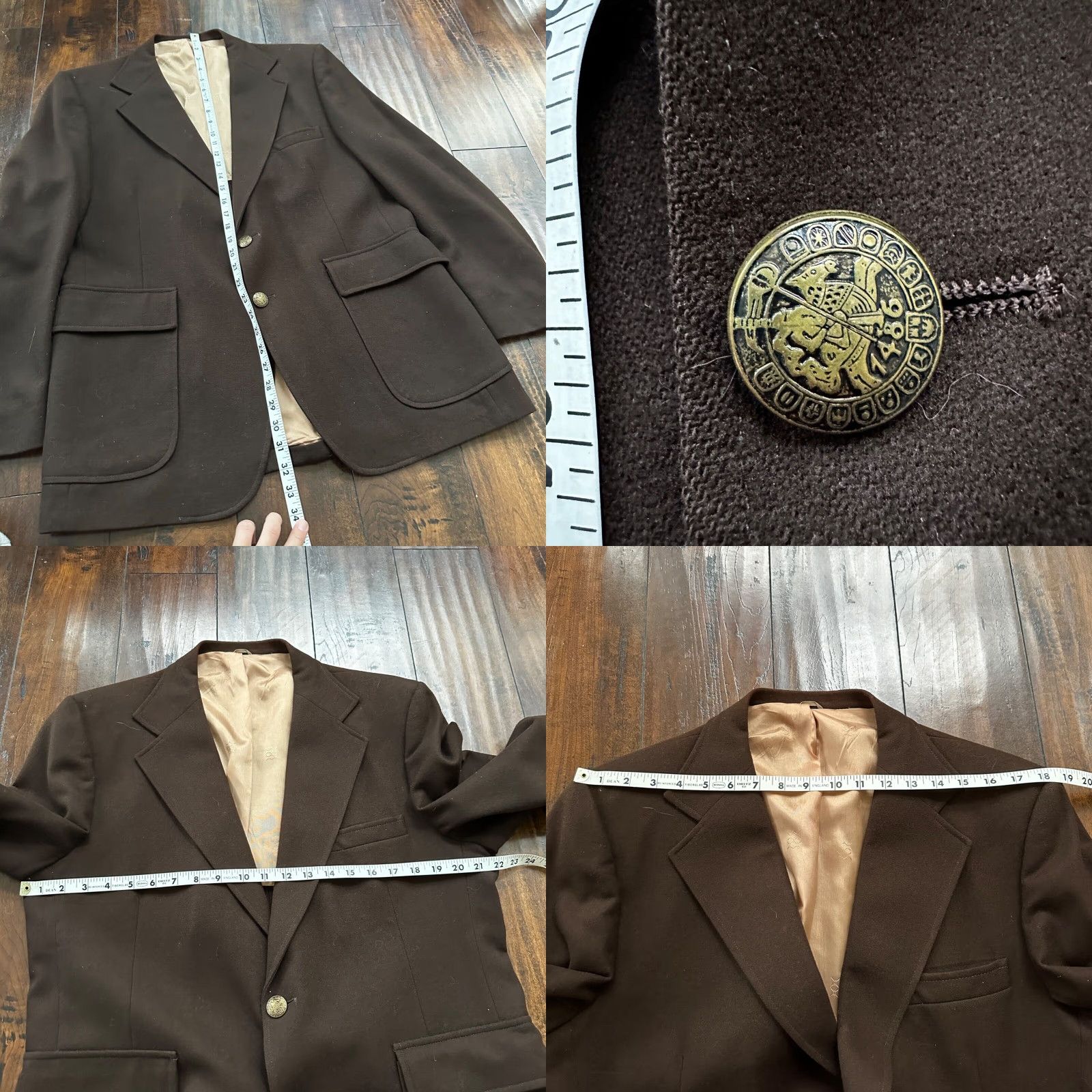Vintage VINTAGE 1970s Brown Wool Sport Jacket Mens Regular Size 44 Rockabilly Checkerboard Size US S / EU 44-46 / 1 - 8 Thumbnail