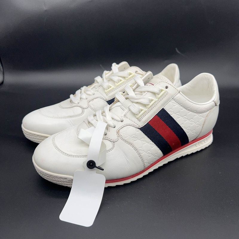 Gucci Gucci White GG Canvas Lace-up Sneakers - Size US 9 / EU 42 - 1 Thumbnail