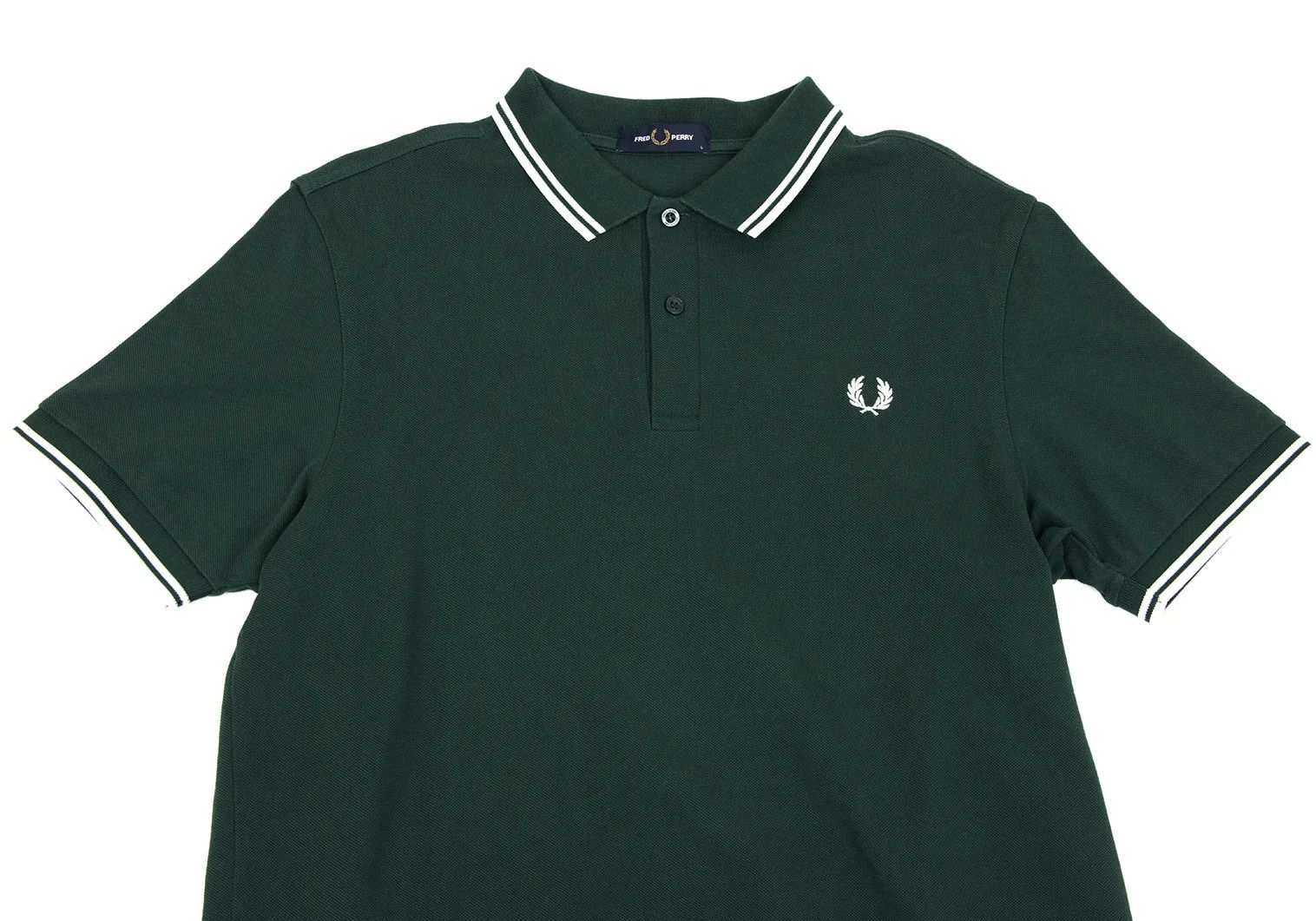 Fred Perry Embroidered Cotton Polo Shirt in Green, Size L Size US L / EU 52-54 / 3 - 2 Thumbnail