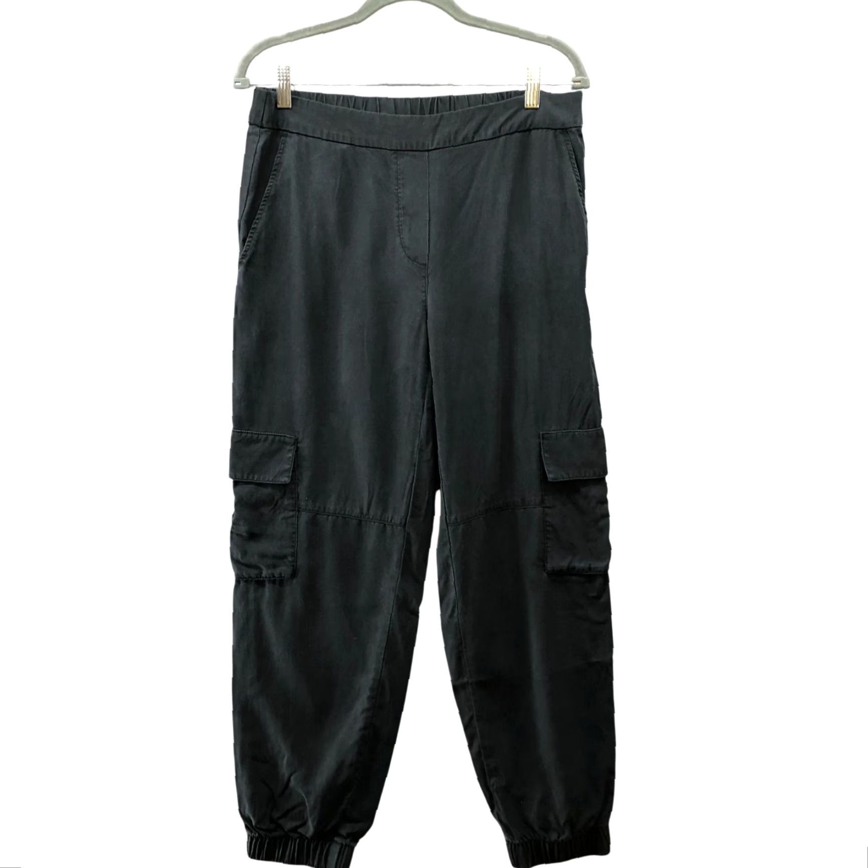 Banana Republic VINTAGE: No Banana Republic Pants Women M Black Cargo Relaxed Tencel Jogger Pull On 27 in Inseam Size 32" / US 10 / IT 46 - 2 Thumbnail