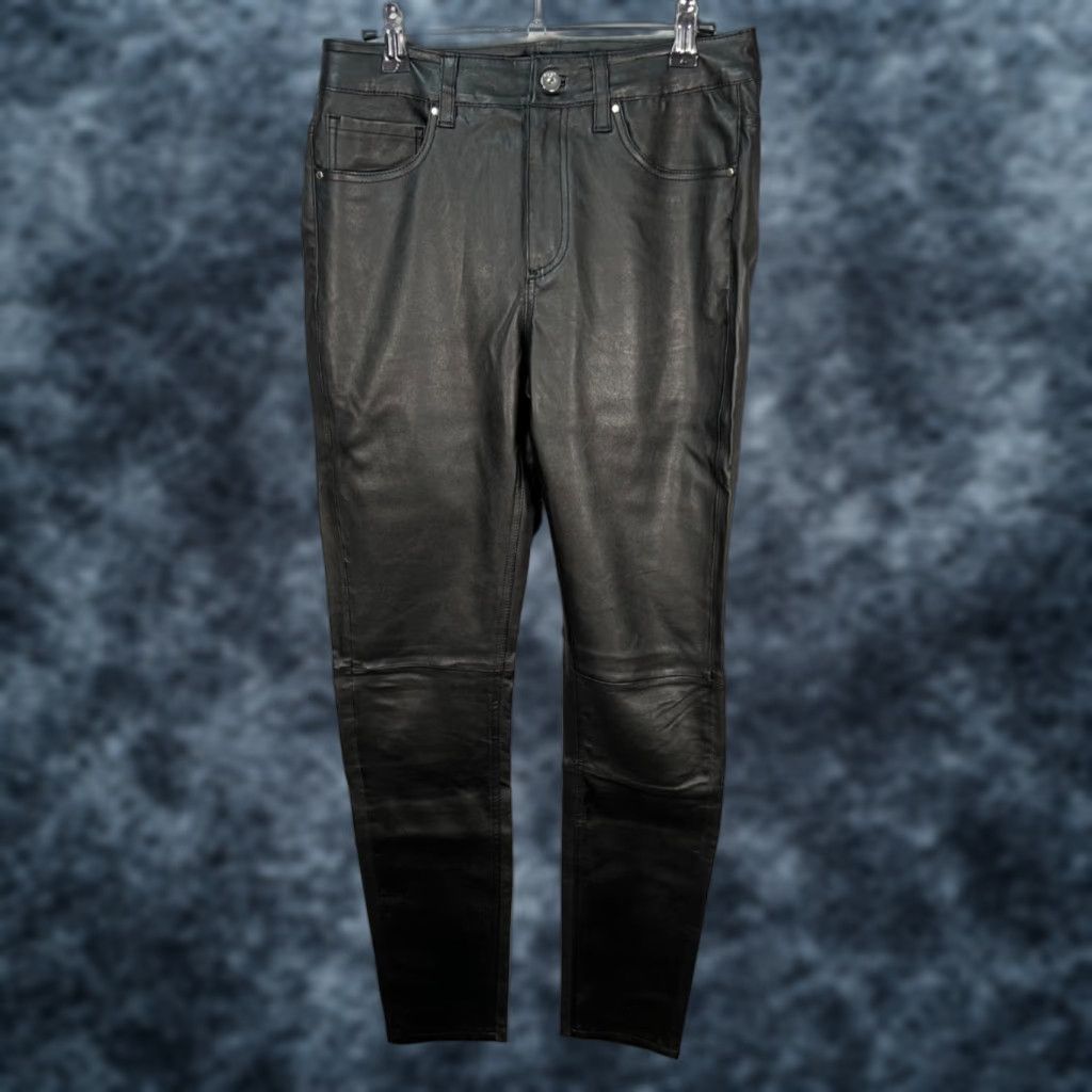 DKNY Womens Black Leather Skinny Pants Size 4 Jeans?