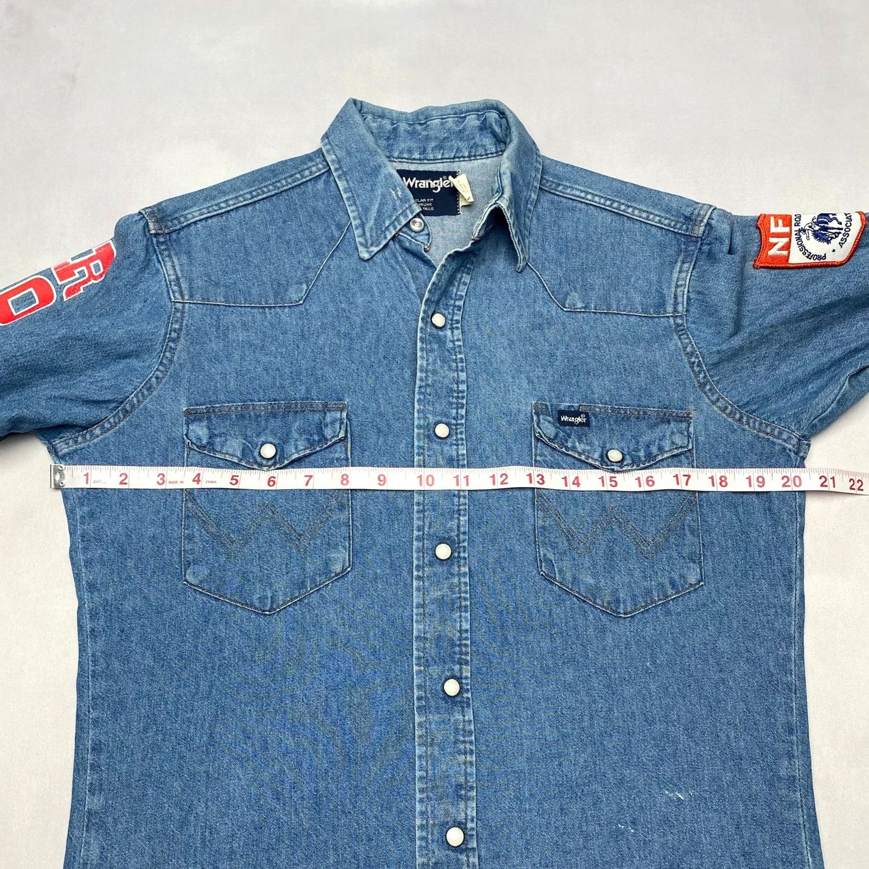 Wrangler Vintage Wrangler NFR National Finals Rodeo Denim Pearl Snap Western 1994 Small Size US S / EU 44-46 / 1 - 7 Thumbnail