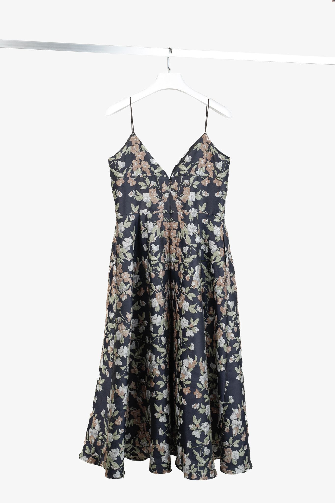 Monique Lhuillier ML Monique Lhuillier Midnight Floral Jacquard Maxi Dress Size XL / US 12-14 / IT 48-50 - 2 Thumbnail