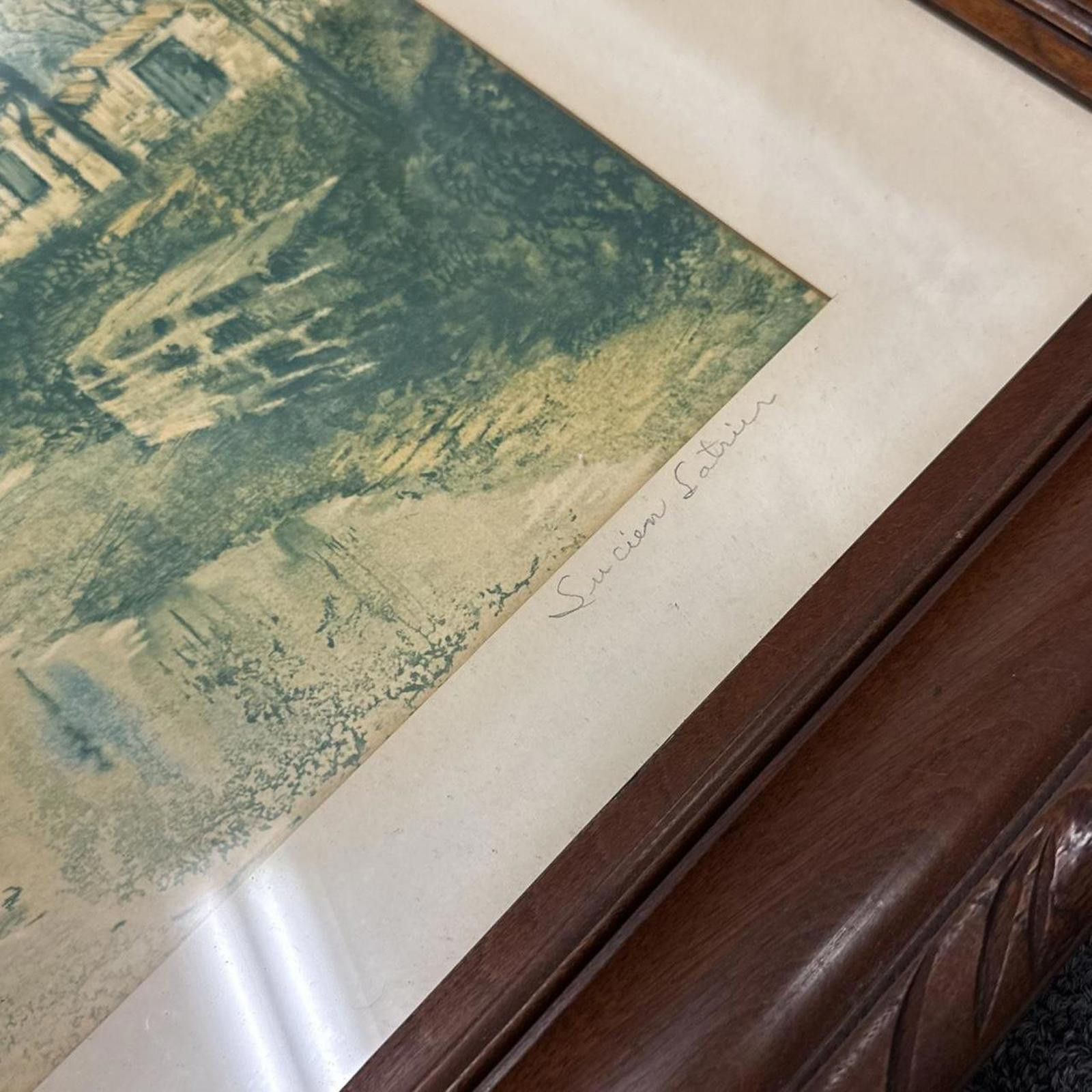 Other Vintage 1930's Chateau Pres Rouen Large Framed Artwork Size ONE SIZE - 4 Thumbnail