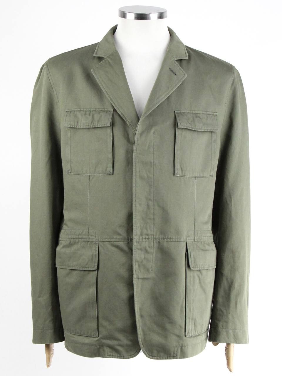 Hugo Boss HUGO BOSS Khaki jacket made of linen and cotton Size US XL / EU 56 / 4 - 1 Thumbnail