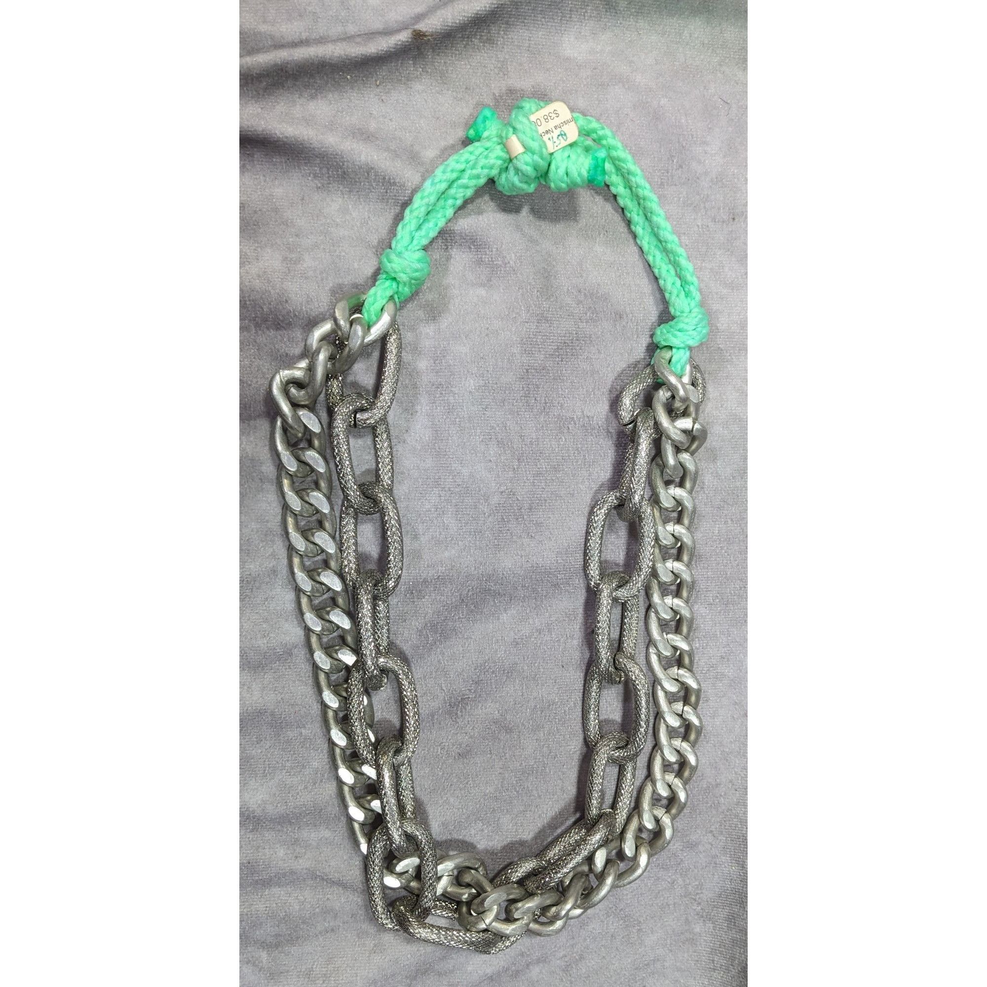 Other Chunky Silver Tone Chain And Tear Rope Necklace Size ONE SIZE - 9 Thumbnail
