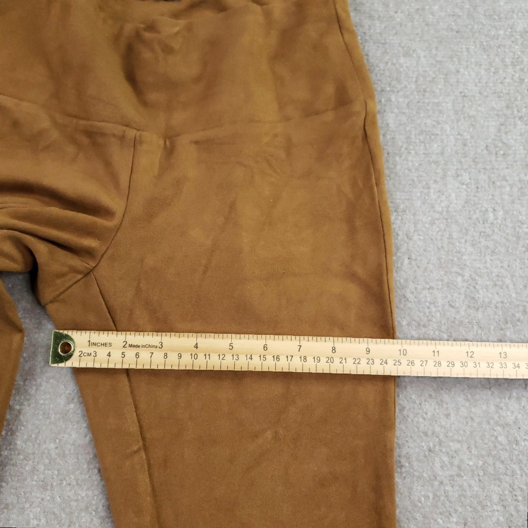 J.McLaughlin J.McLaughlin Leggings Womens Small Brown Faux Suede High Rise Pull On Stretch Size 28" / US 6 / IT 42 - 6 Thumbnail